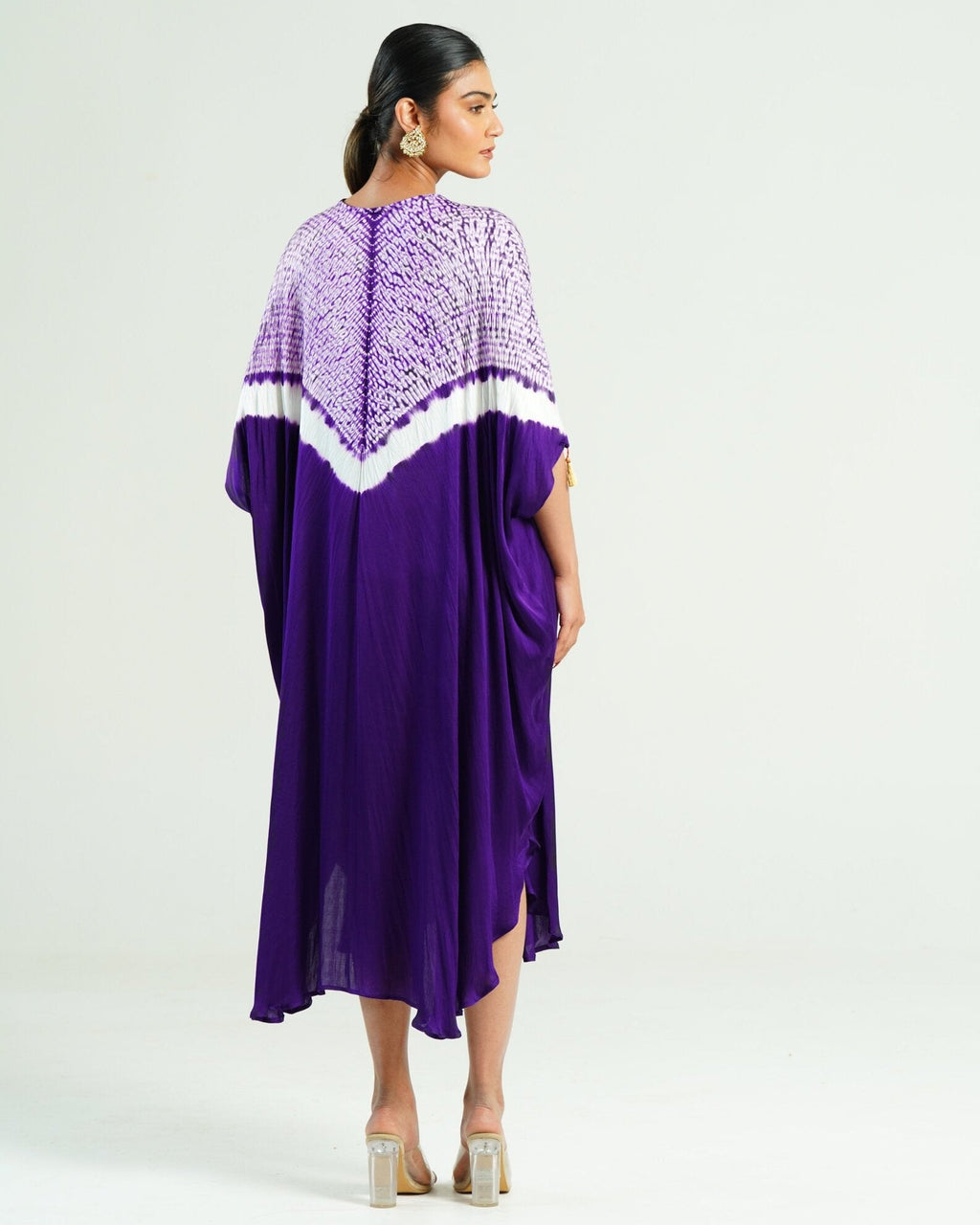 Kaftan Shibori - Amethyst Purple /Ivory - Mayura Kumar
