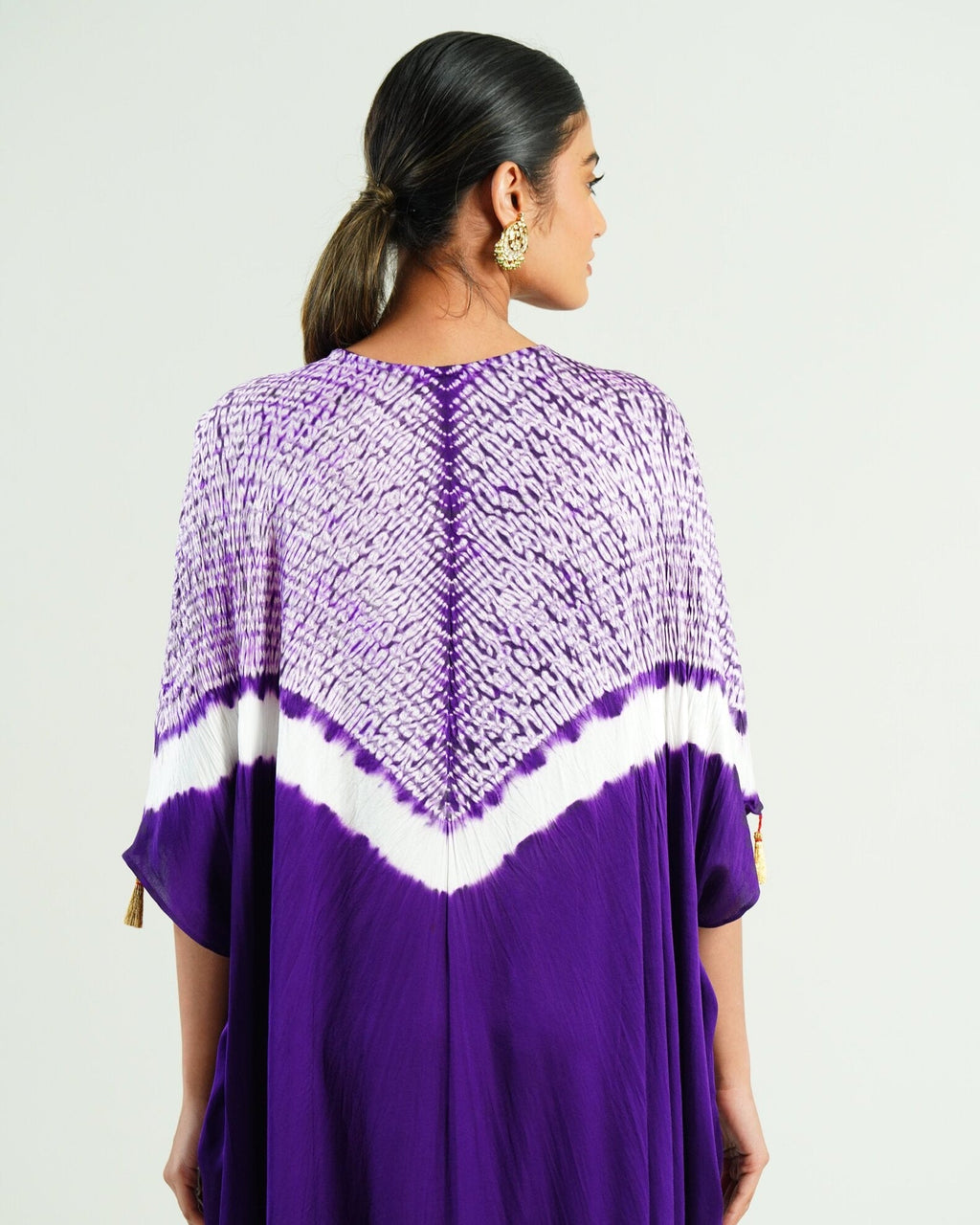 Kaftan Shibori - Amethyst Purple /Ivory - Mayura Kumar