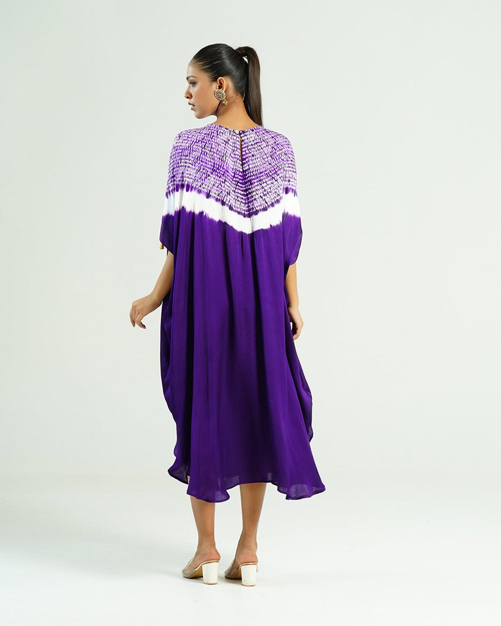 Kaftan Shibori - Amethyst Purple /Ivory - Mayura Kumar