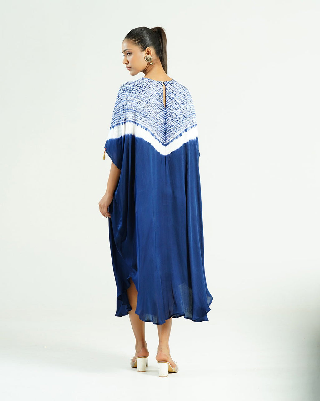 Kaftan Shibori - Blue Indigo /Ivory - Mayura Kumar