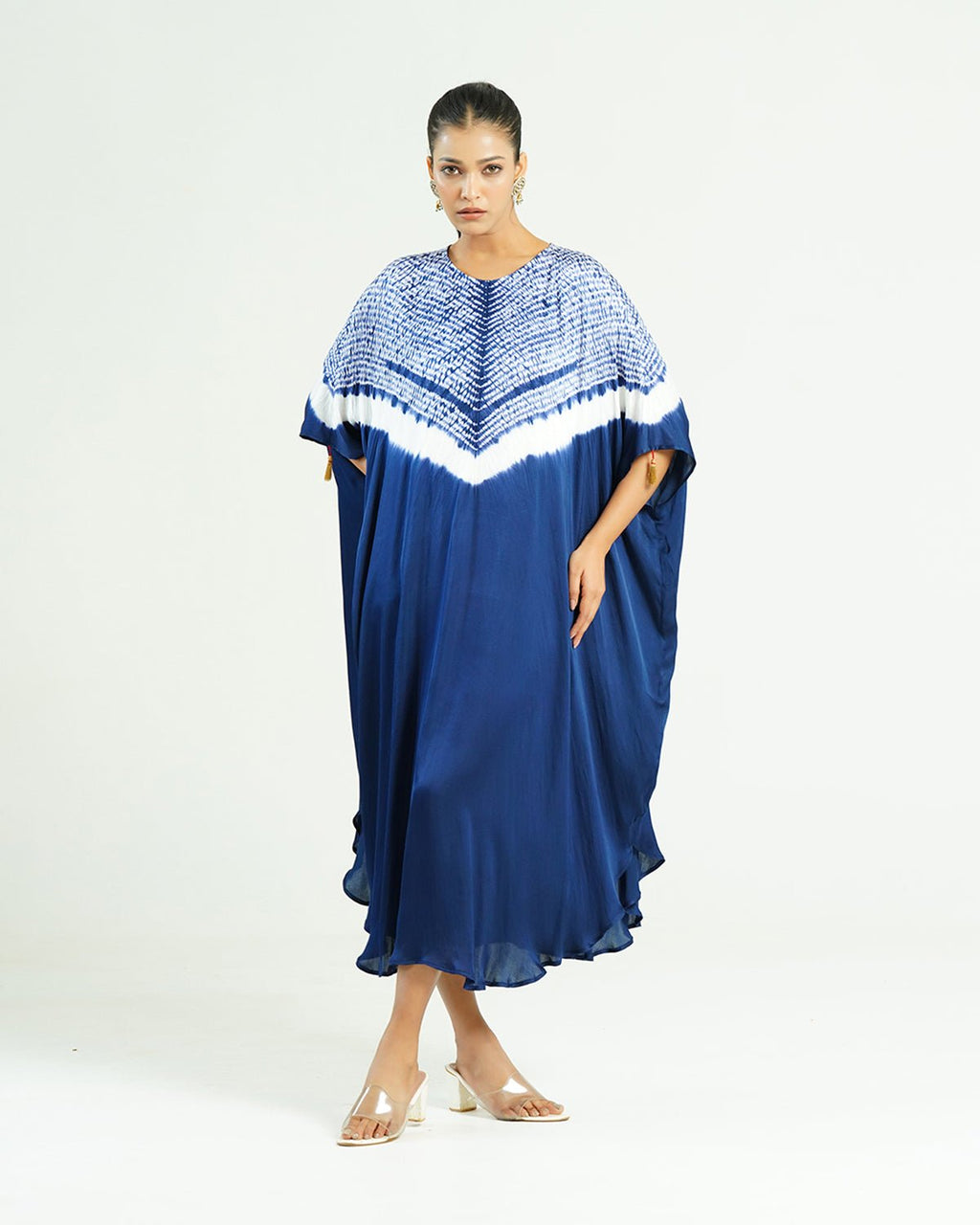 Kaftan Shibori - Blue Indigo /Ivory - Mayura Kumar
