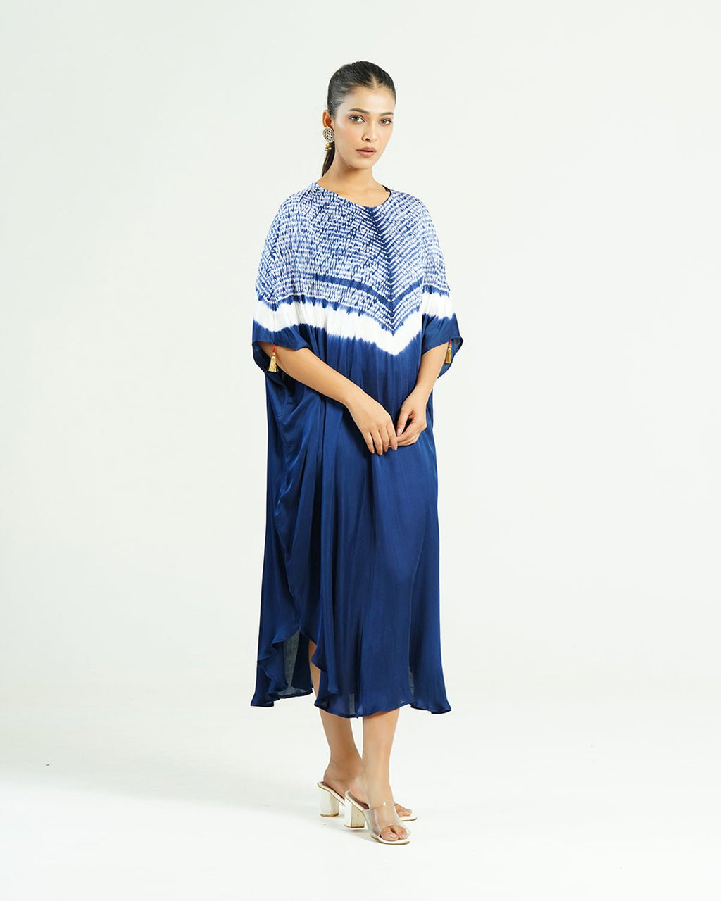 Kaftan Shibori - Blue Indigo /Ivory - Mayura Kumar