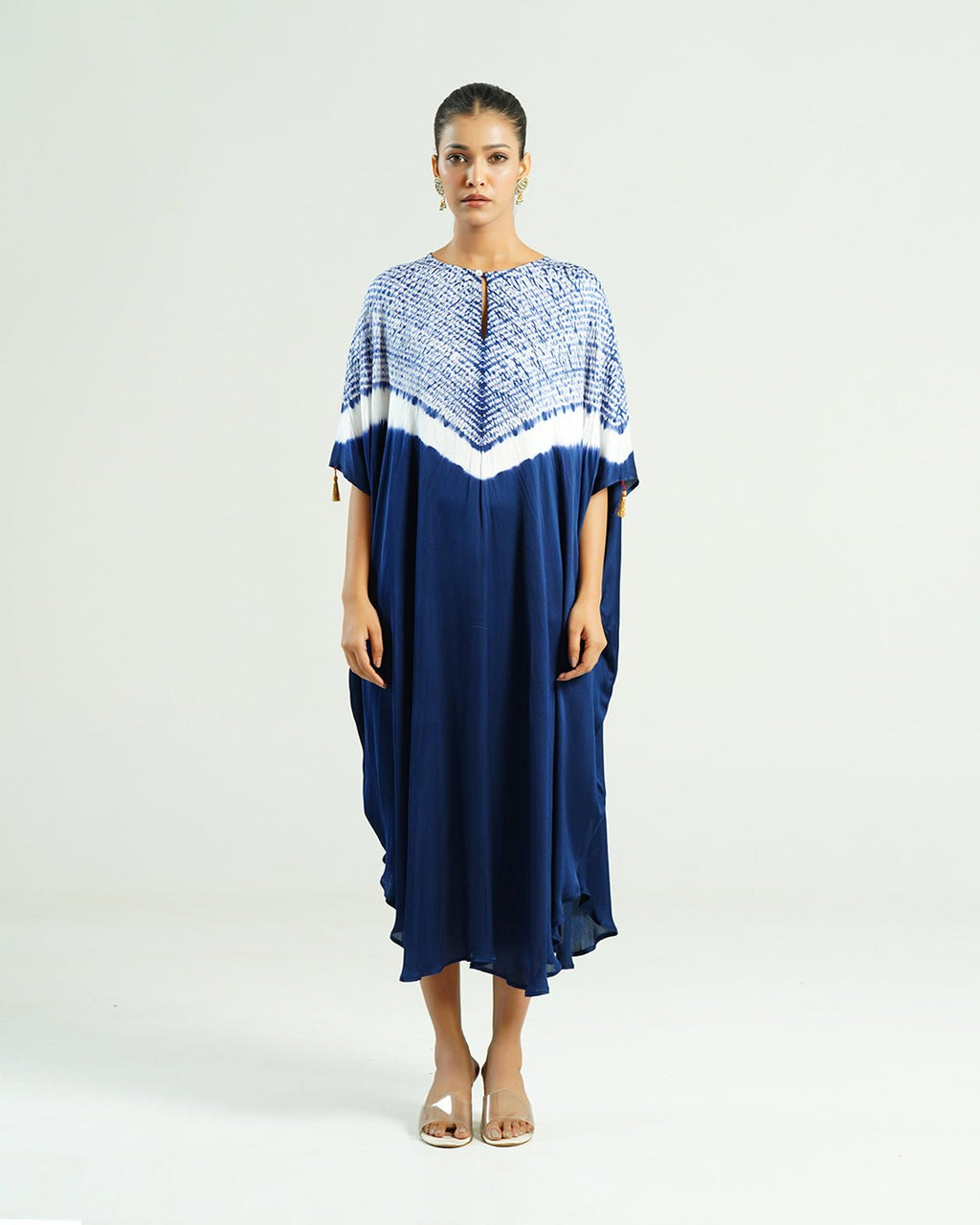 Kaftan Shibori - Blue Indigo /Ivory - Mayura Kumar