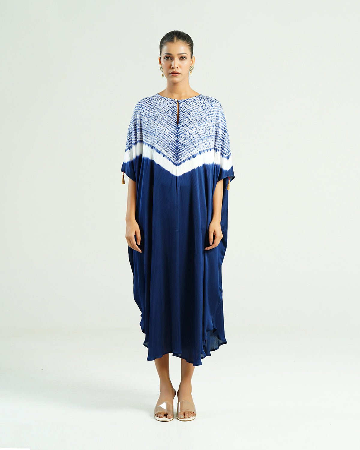 Kaftan Shibori - Blue Indigo /Ivory - Mayura Kumar