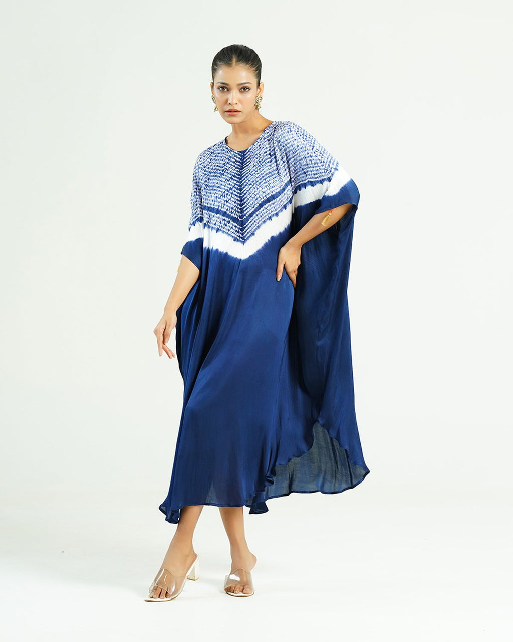 Kaftan Shibori - Blue Indigo /Ivory - Mayura Kumar