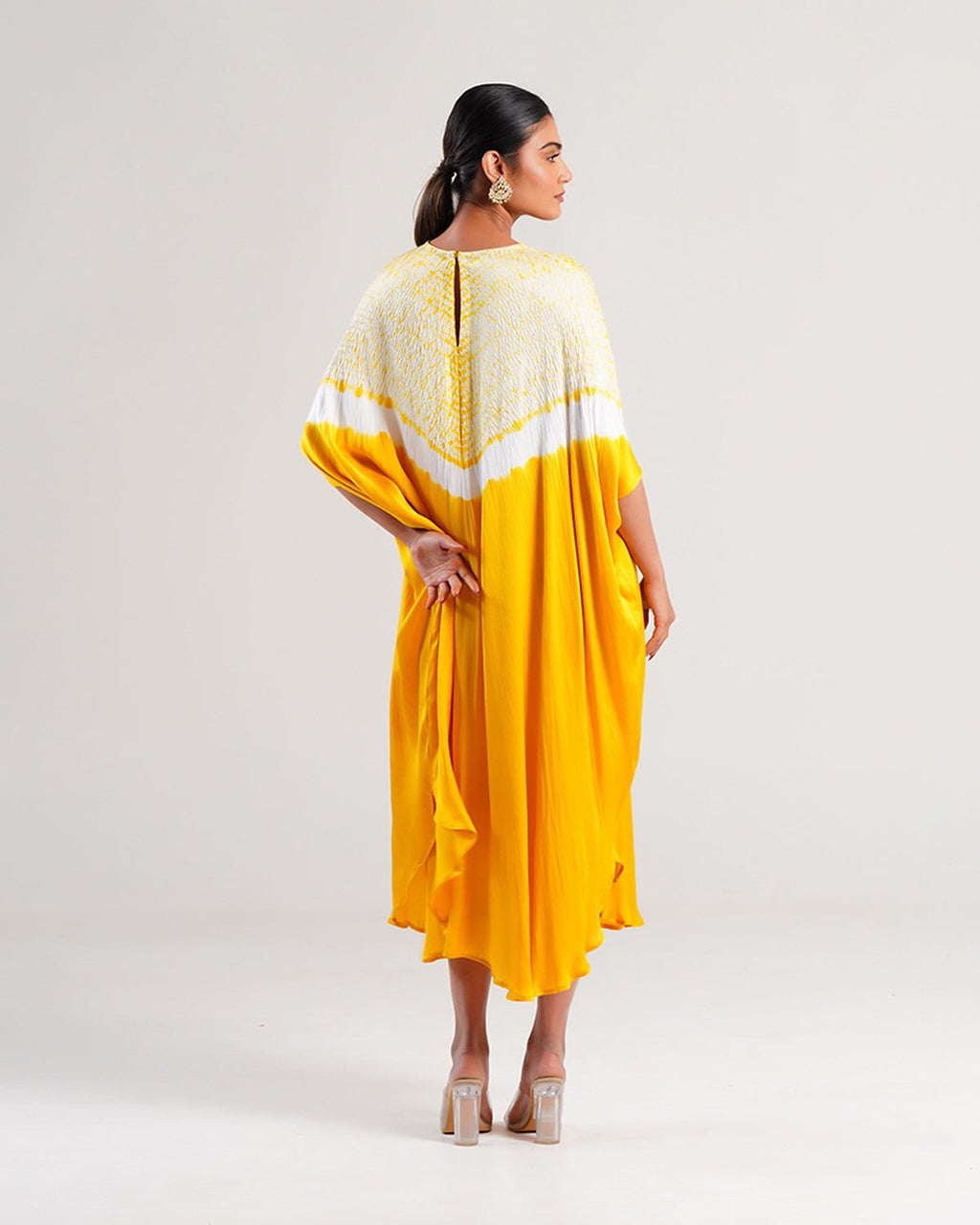 Kaftan Shibori - Mango Yellow/Ivory - Mayura Kumar