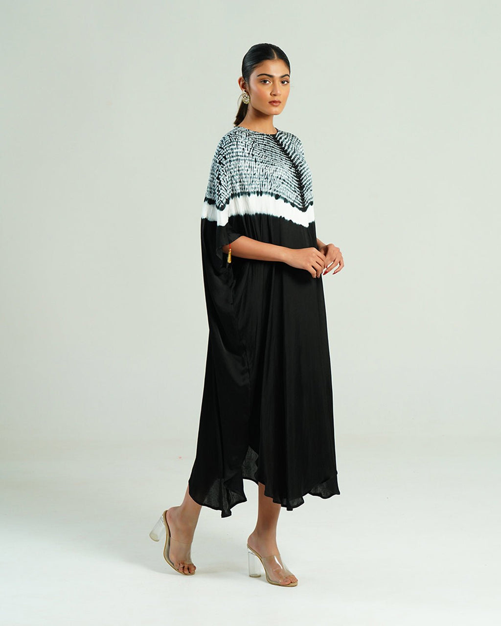 Kaftan Shibori - Onyx Black /Ivory - Mayura Kumar