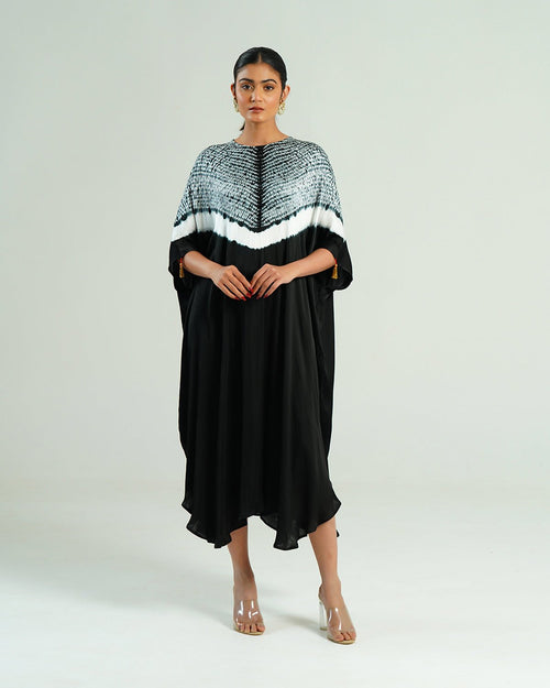 Kaftan Shibori - Onyx Black /Ivory - Mayura Kumar