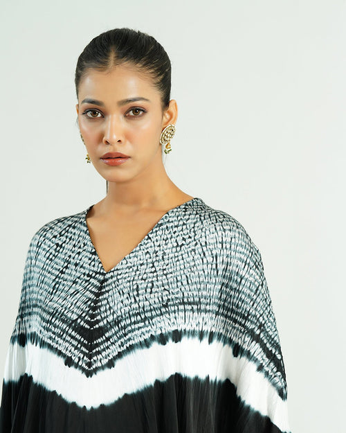 Kaftan Shibori - Onyx Black /Ivory - Mayura Kumar