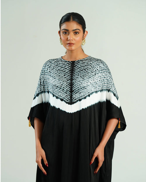 Kaftan Shibori - Onyx Black /Ivory - Mayura Kumar