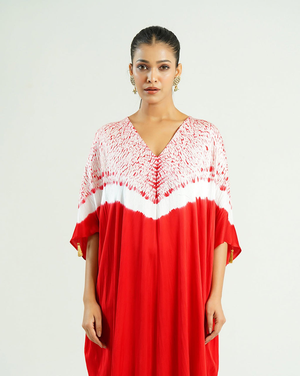 Kaftan Shibori - Scarlet Red/Ivory - Mayura Kumar