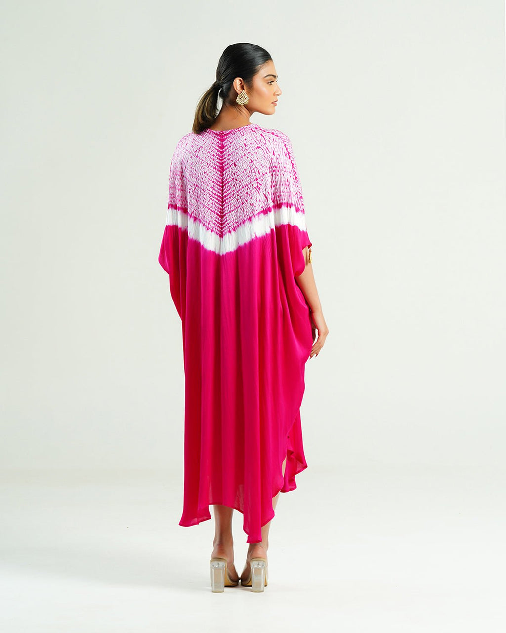 Kaftan Shibori - Wild Fuchsia /Ivory - Mayura Kumar