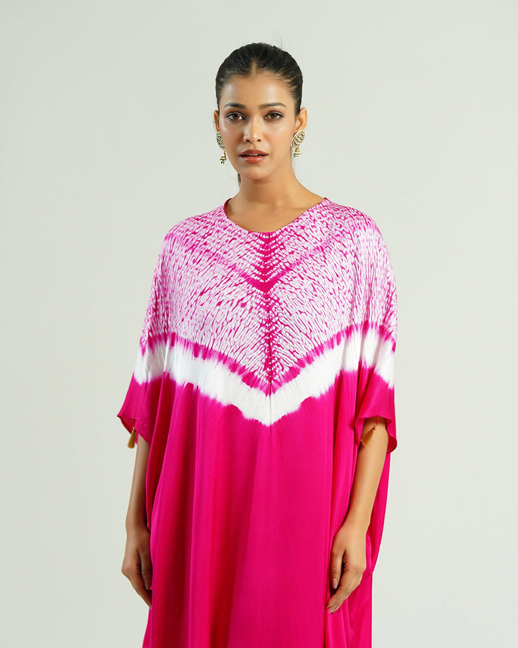 Kaftan Shibori - Wild Fuchsia /Ivory - Mayura Kumar