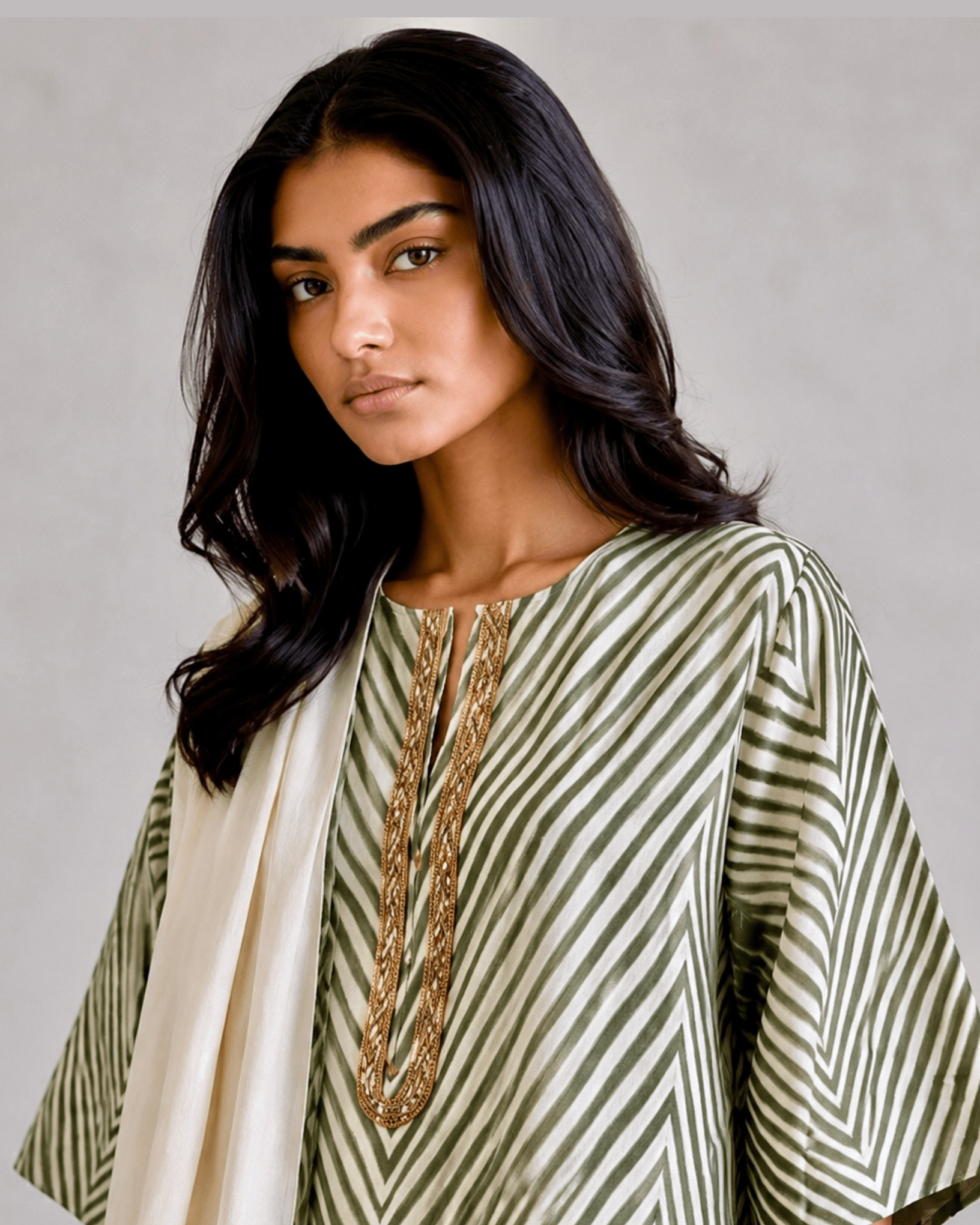 Kurta Set Arashi Shibori - Ivory/ Black - Mayura Kumar