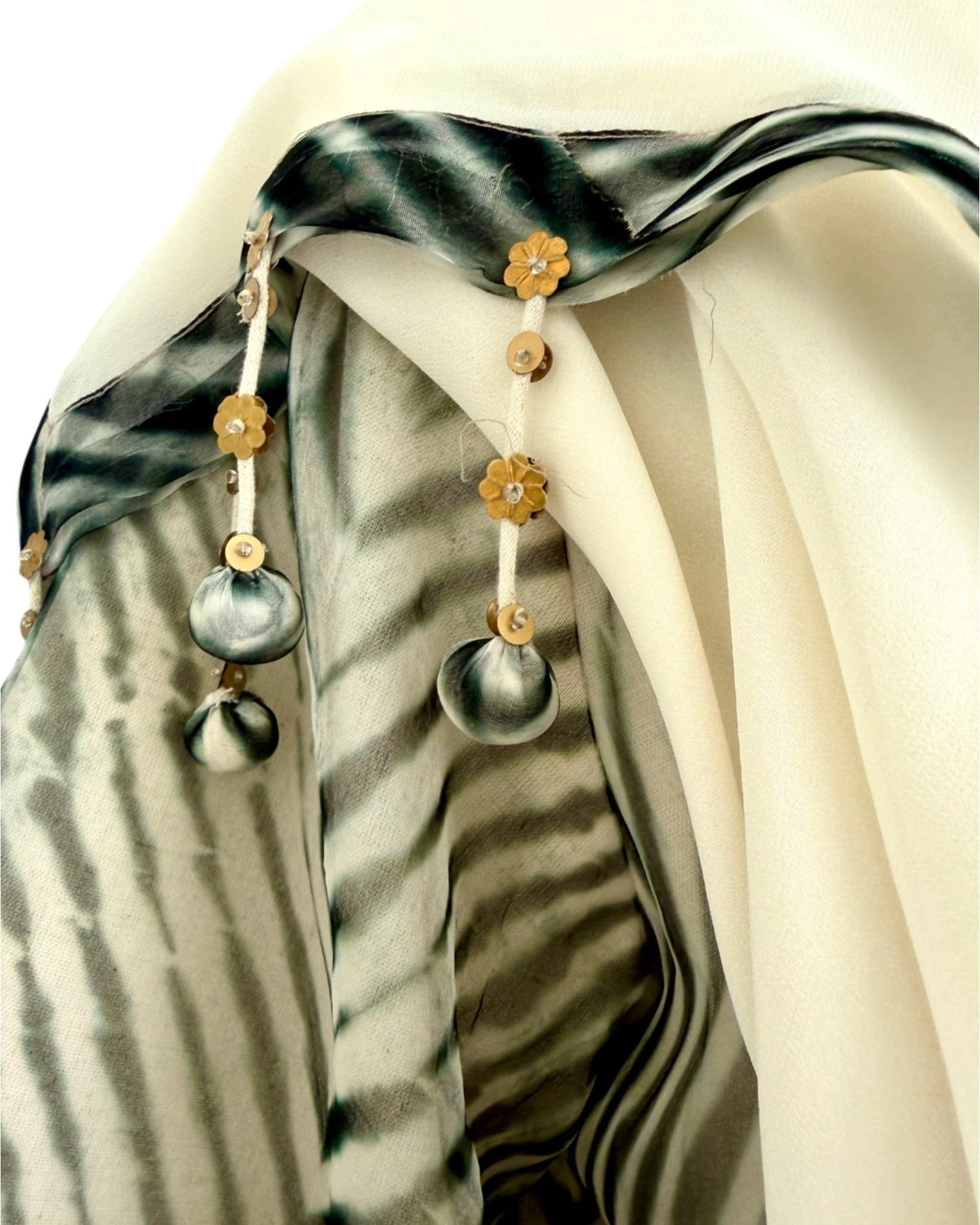 Kurta Set Arashi Shibori - Ivory/ Black - Mayura Kumar