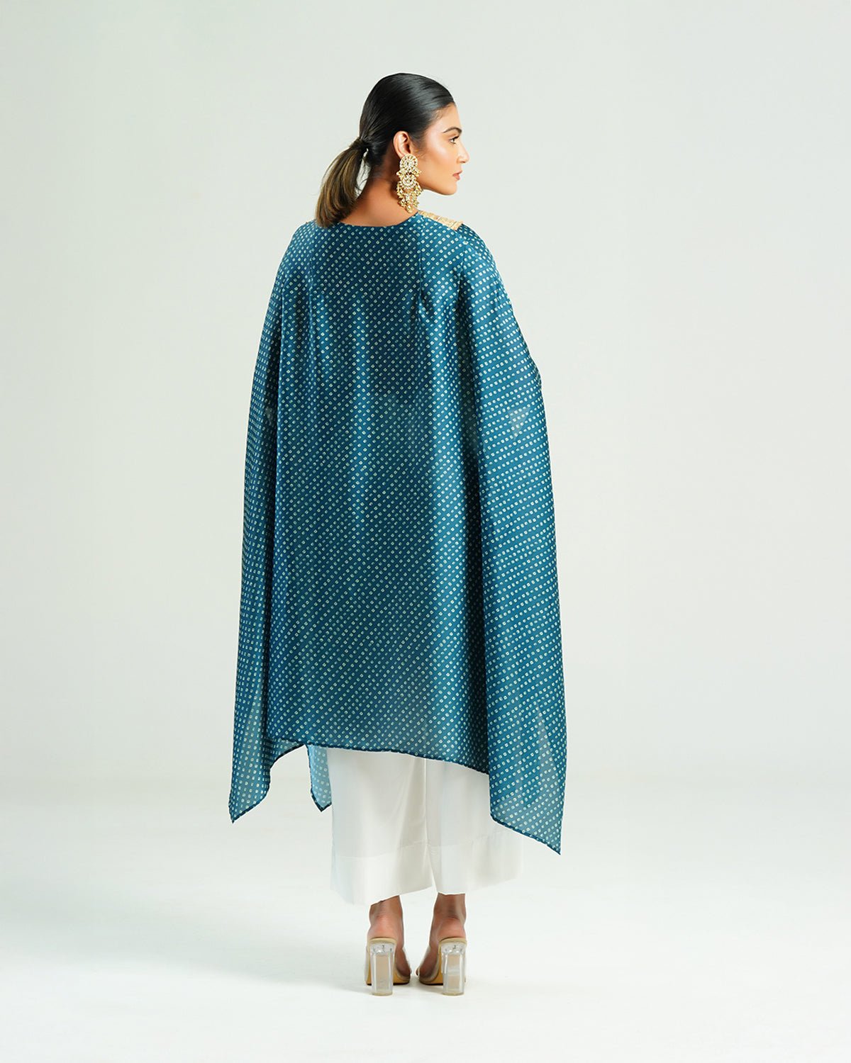 Kurta Set Bandhej - Navy Blue / Ivory / Gold - Mayura Kumar