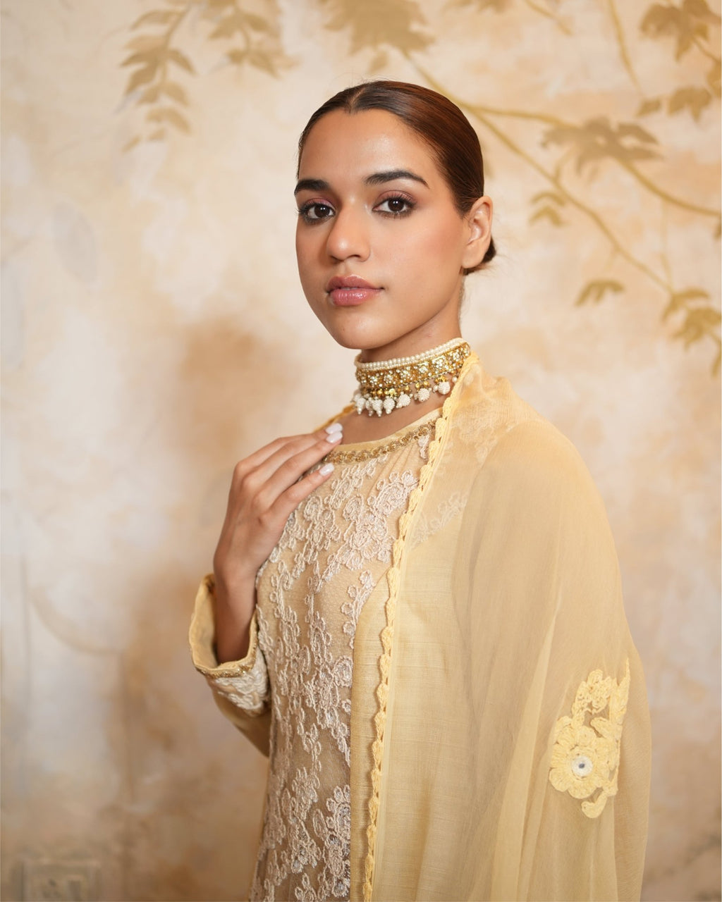 Kurta Set Embroidery - Beige / Ivory / Gold - Mayura Kumar