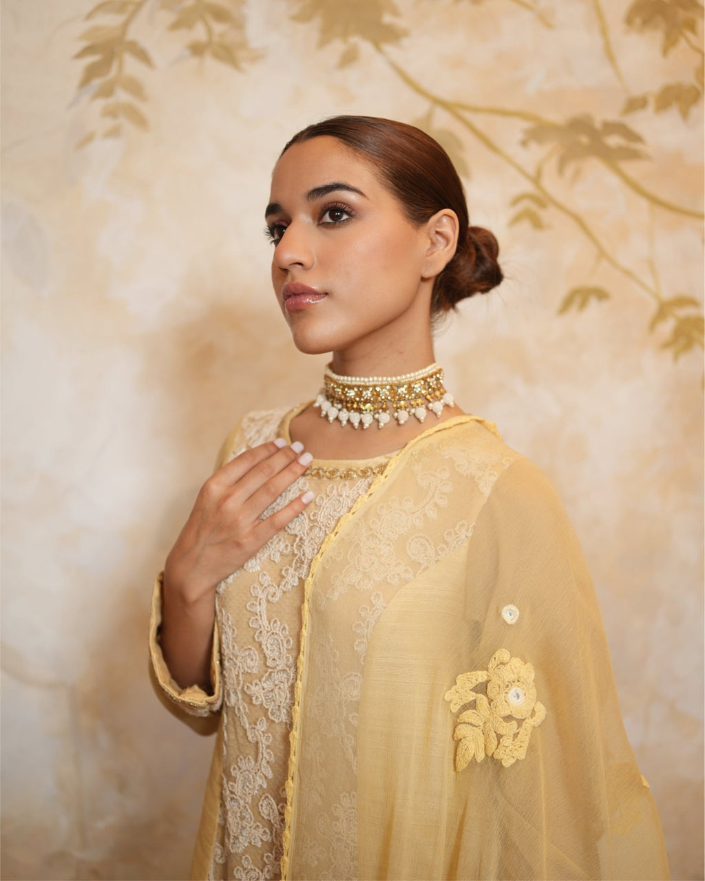 Kurta Set Embroidery - Beige / Ivory / Gold - Mayura Kumar