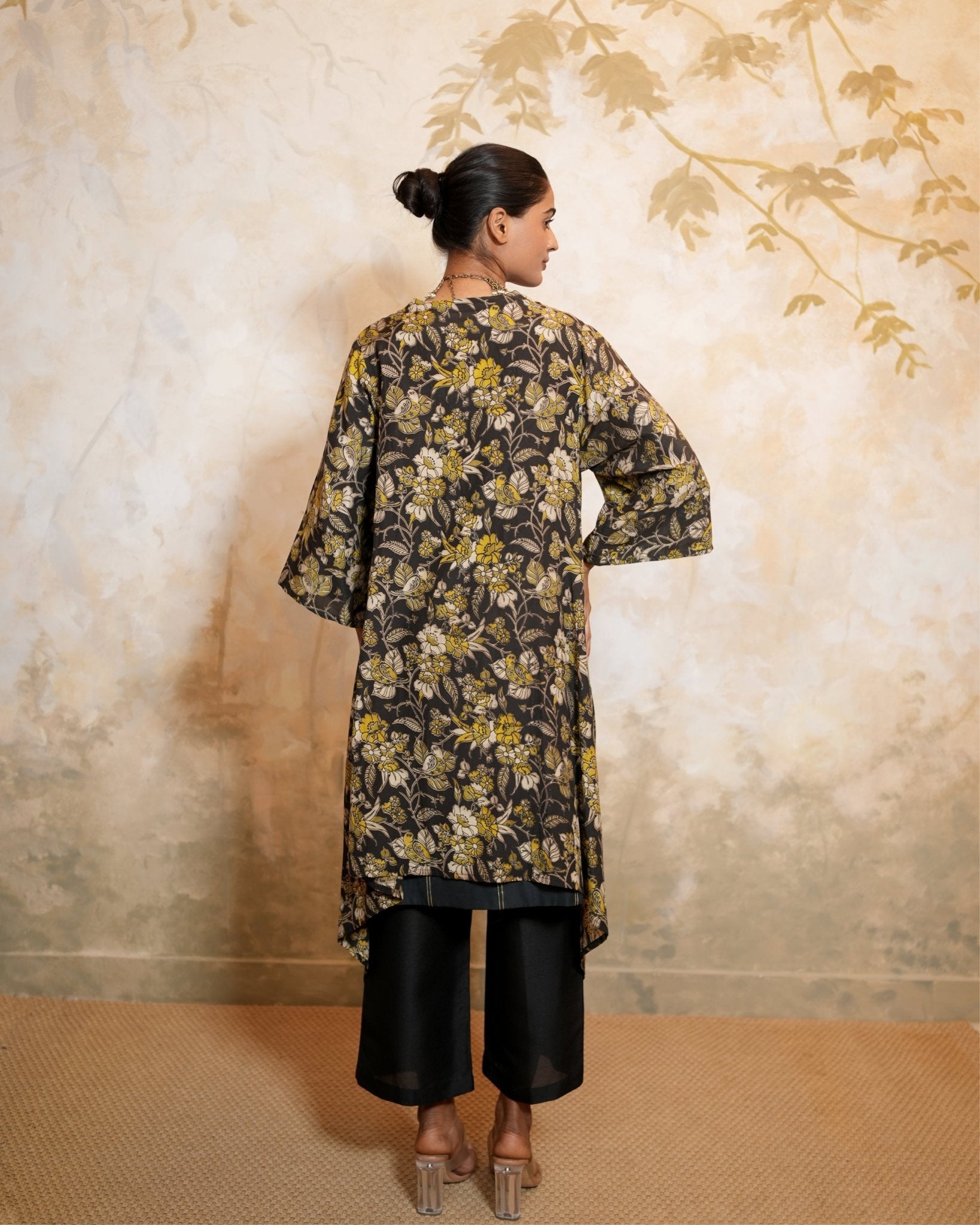 Kurta Set Kalamkari - Black / Lime / Beige - Mayura Kumar