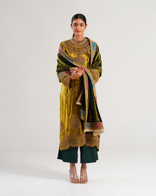 Kurta Set - Olive / Lime /Green / Gold - Mayura Kumar