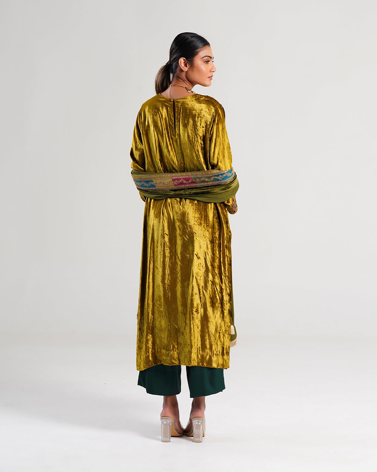 Kurta Set - Olive / Lime /Green / Gold - Mayura Kumar