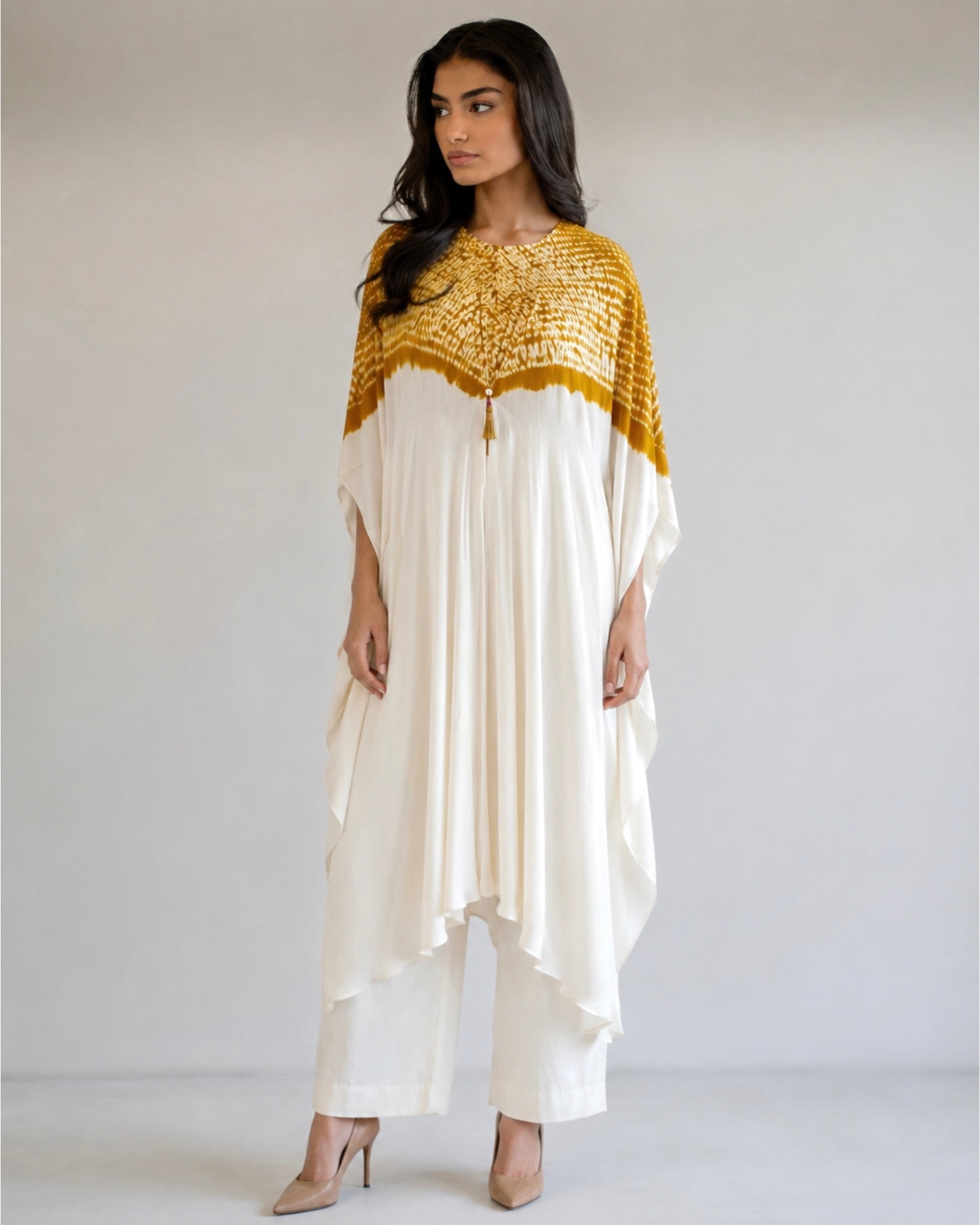 Kurta Set Shibori - Ivory/ Mustard - Mayura Kumar