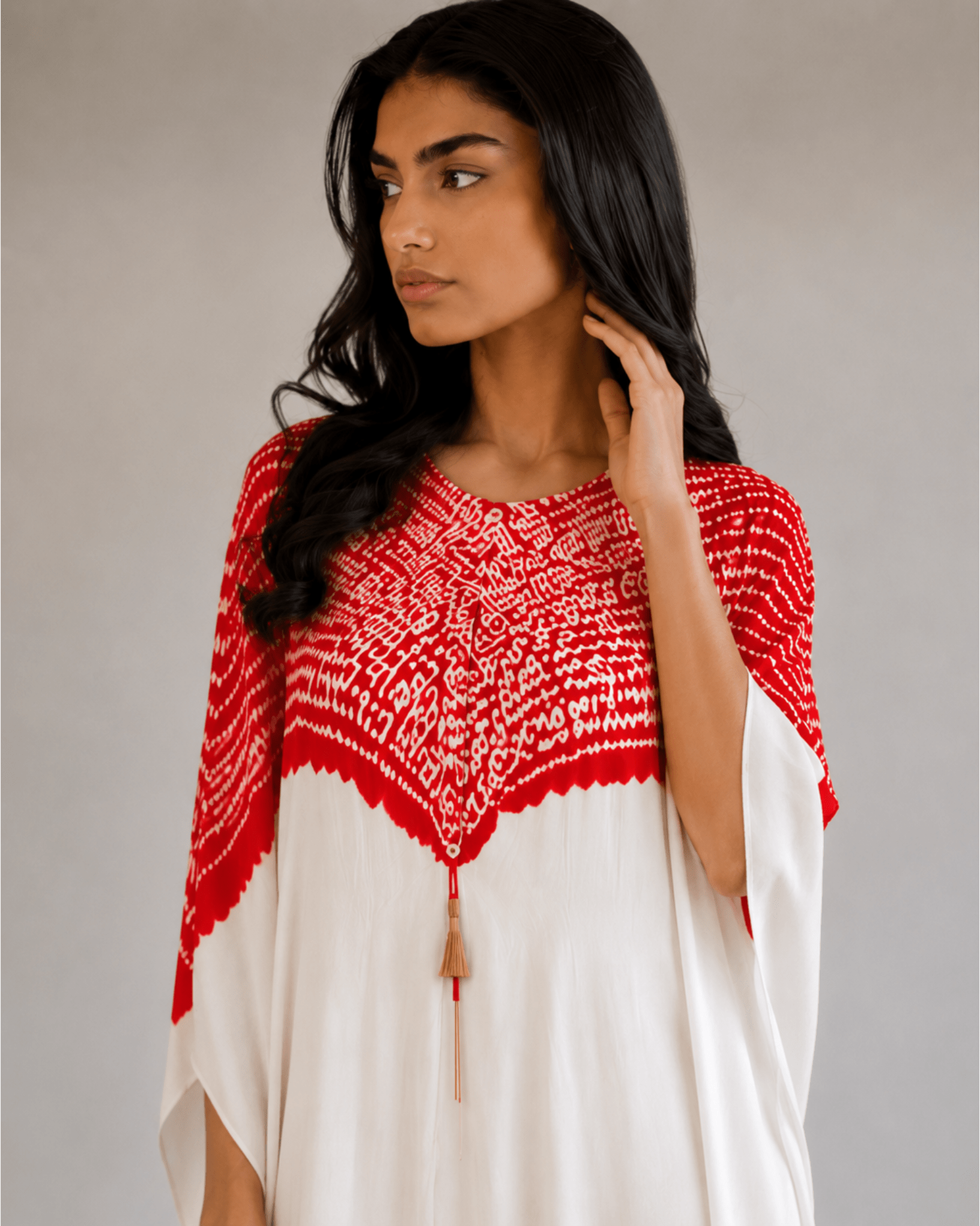 Kurta Set Shibori - Ivory/ Red - Mayura Kumar