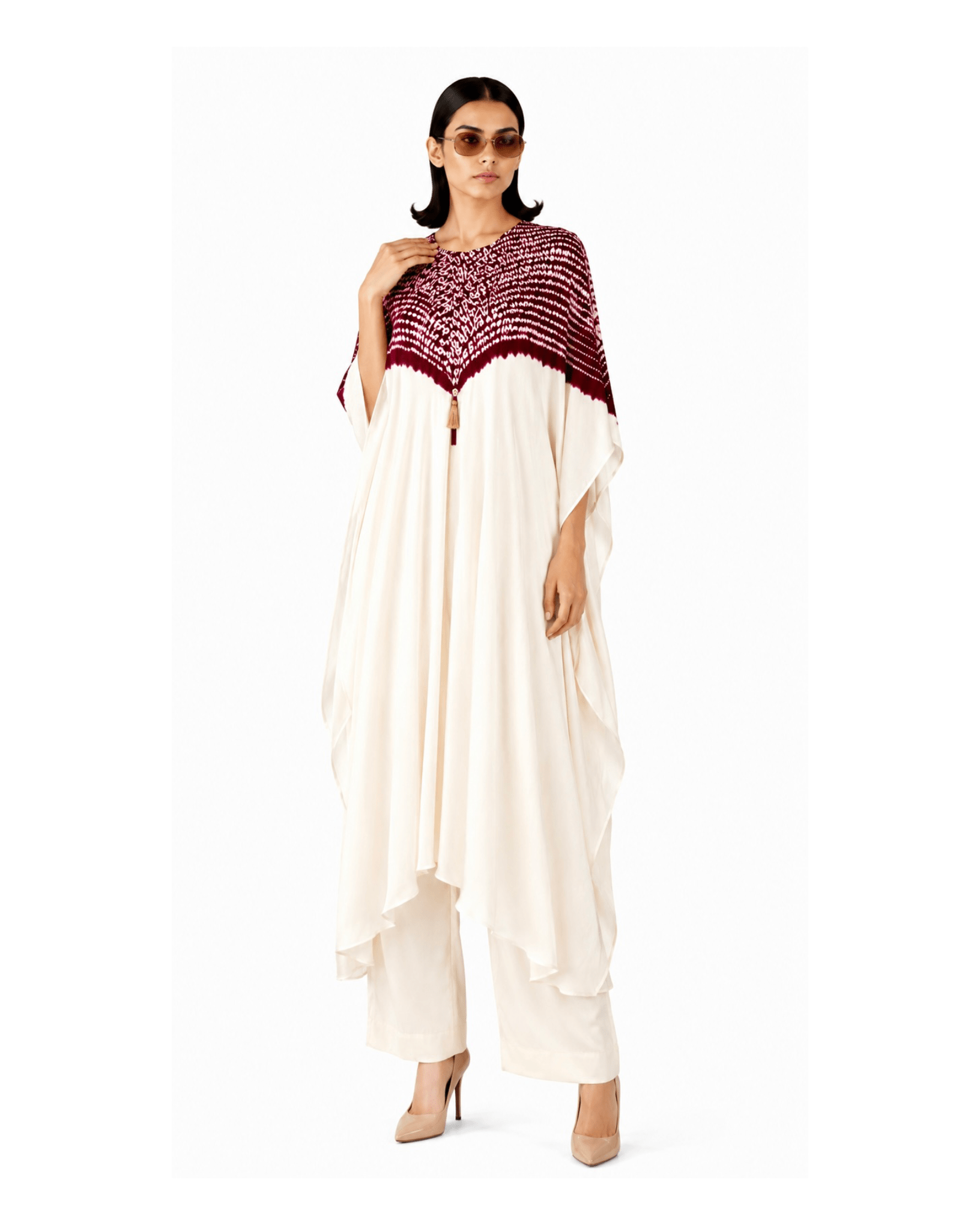 Kurta Set Shibori - Ivory/Phalsa Purple - Mayura Kumar