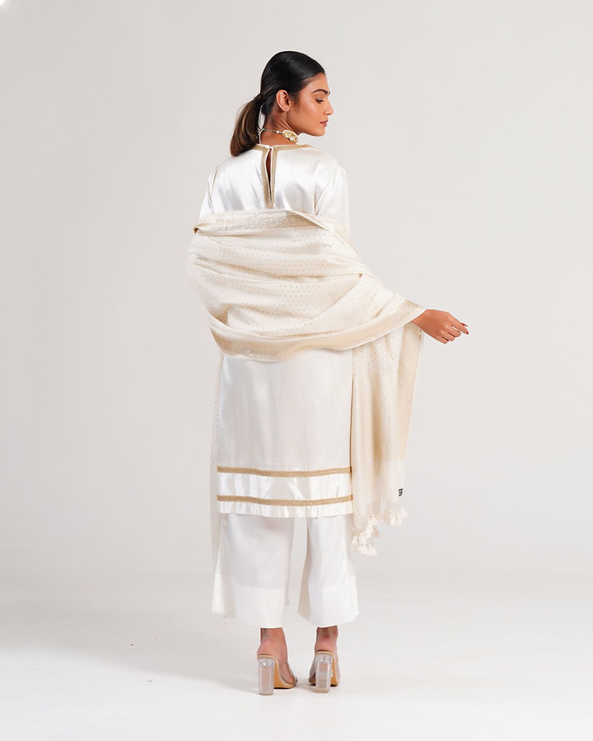 Kurta Set - White / Ivory / Silver / Gold - Mayura Kumar