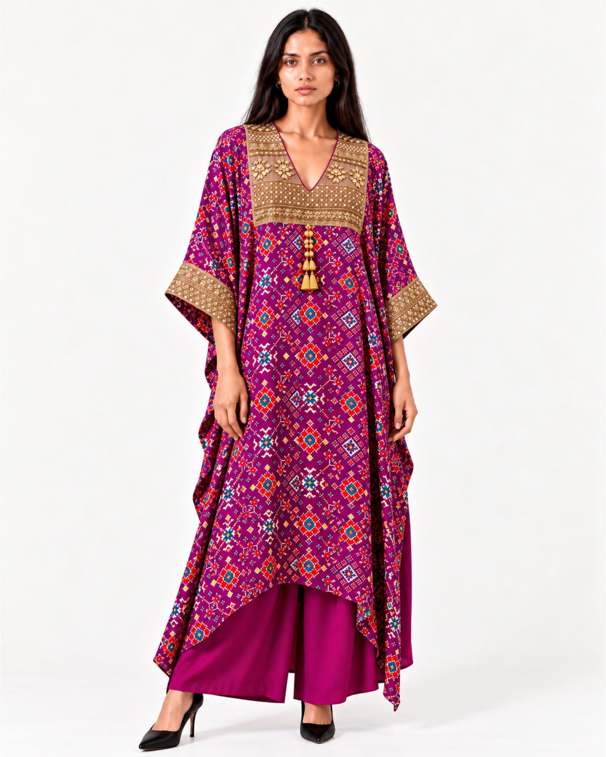 Kurta Set Patola - Purple / Multicolour / Gold