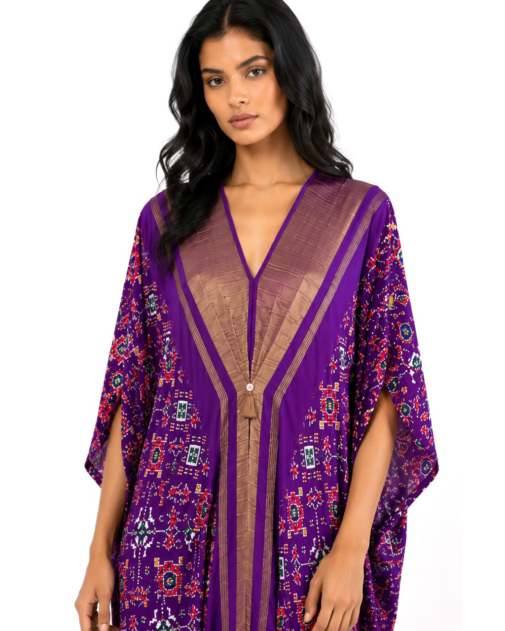 Kaftan Patola - Purple/Gold