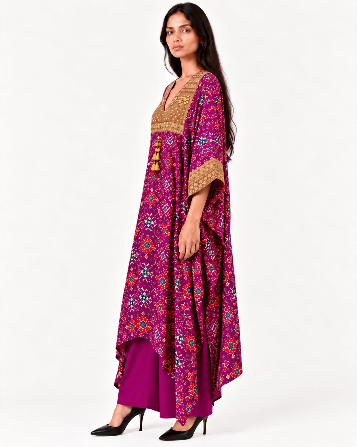 Kurta Set Patola - Purple / Multicolour / Gold