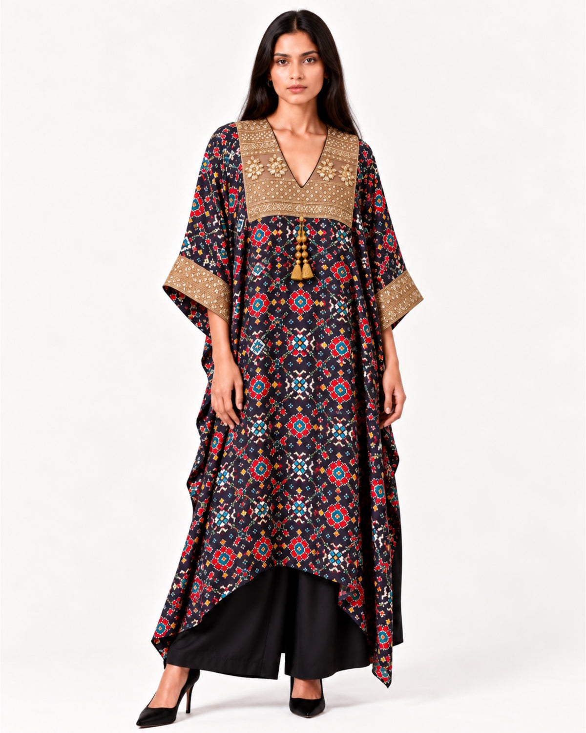 Kurta Set Patola - Black / Multicolour / Gold