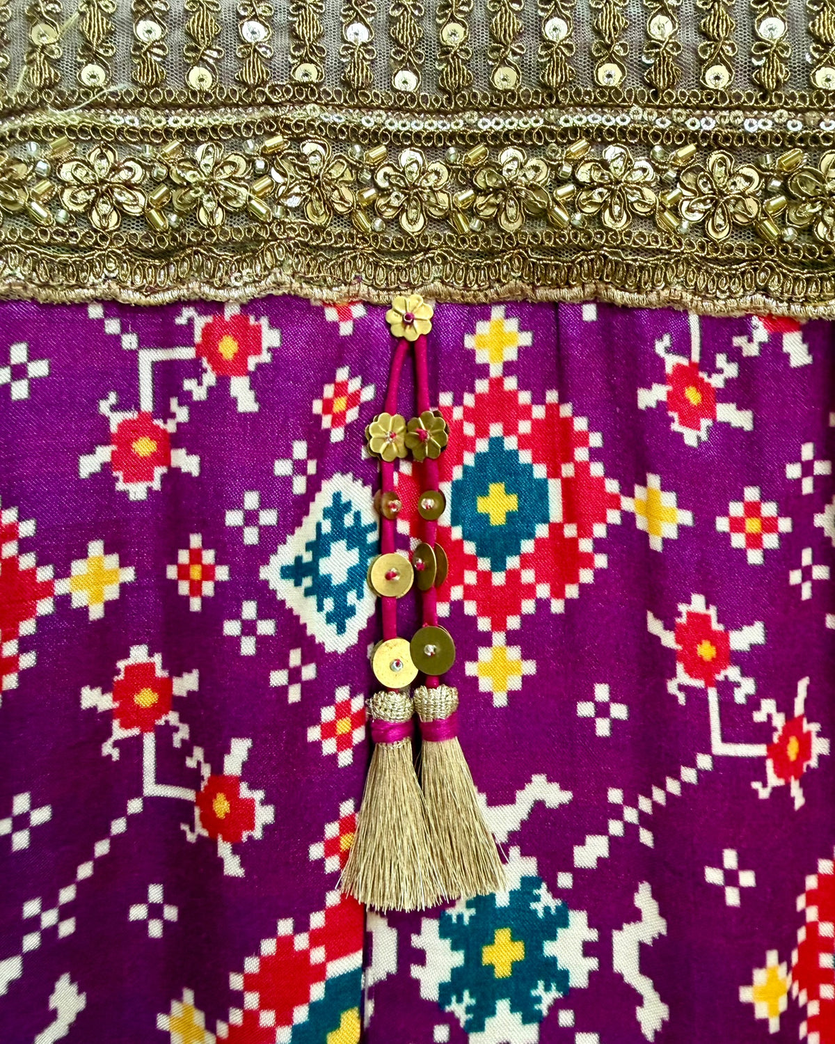 Kurta Set Patola - Purple / Multicolour / Gold