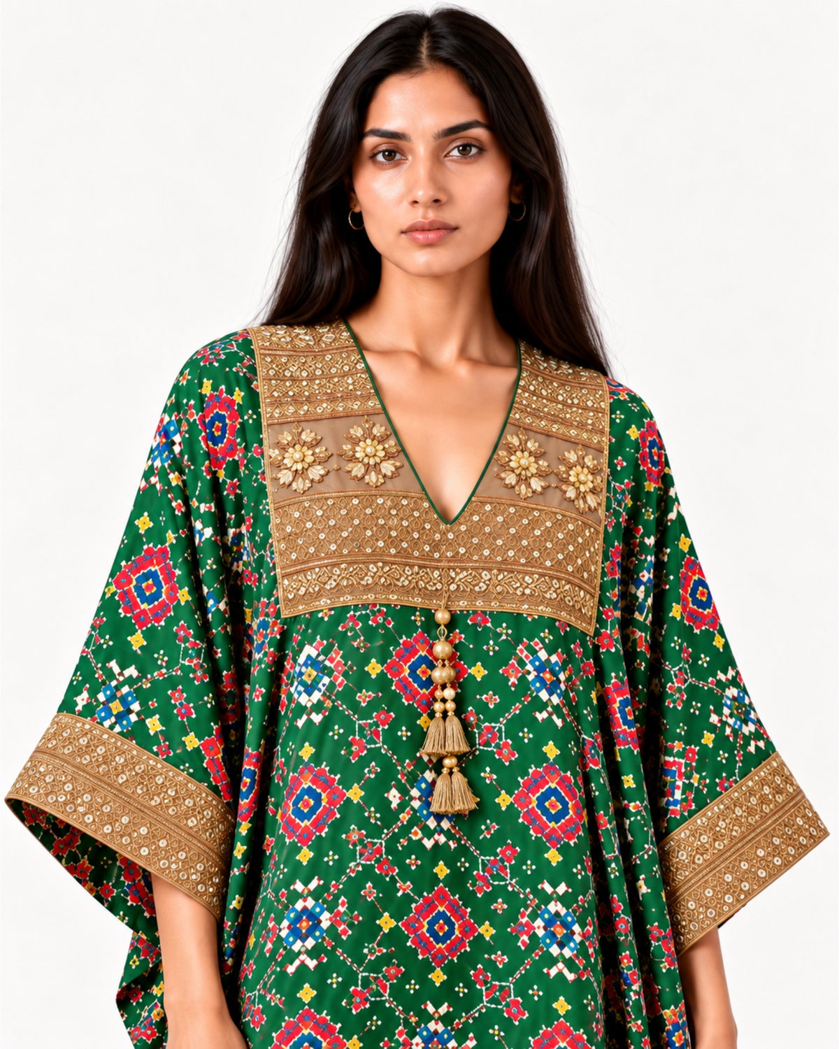Kurta Set Patola - Dark Green / Multicolour / Gold
