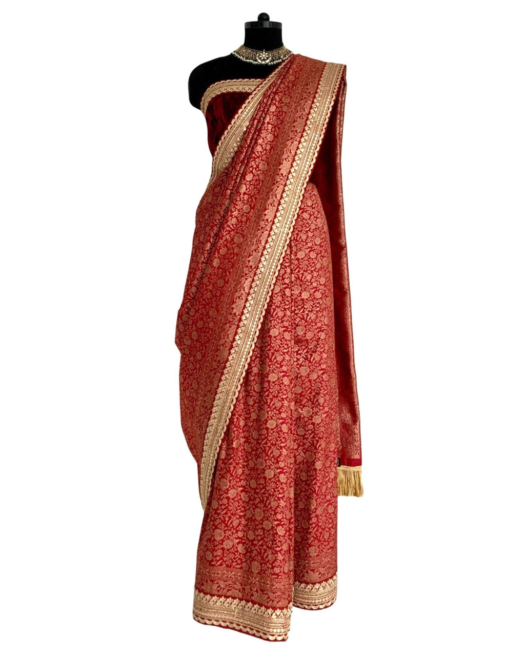 Saree Banarasi - Burgundy / Gold - Mayura Kumar