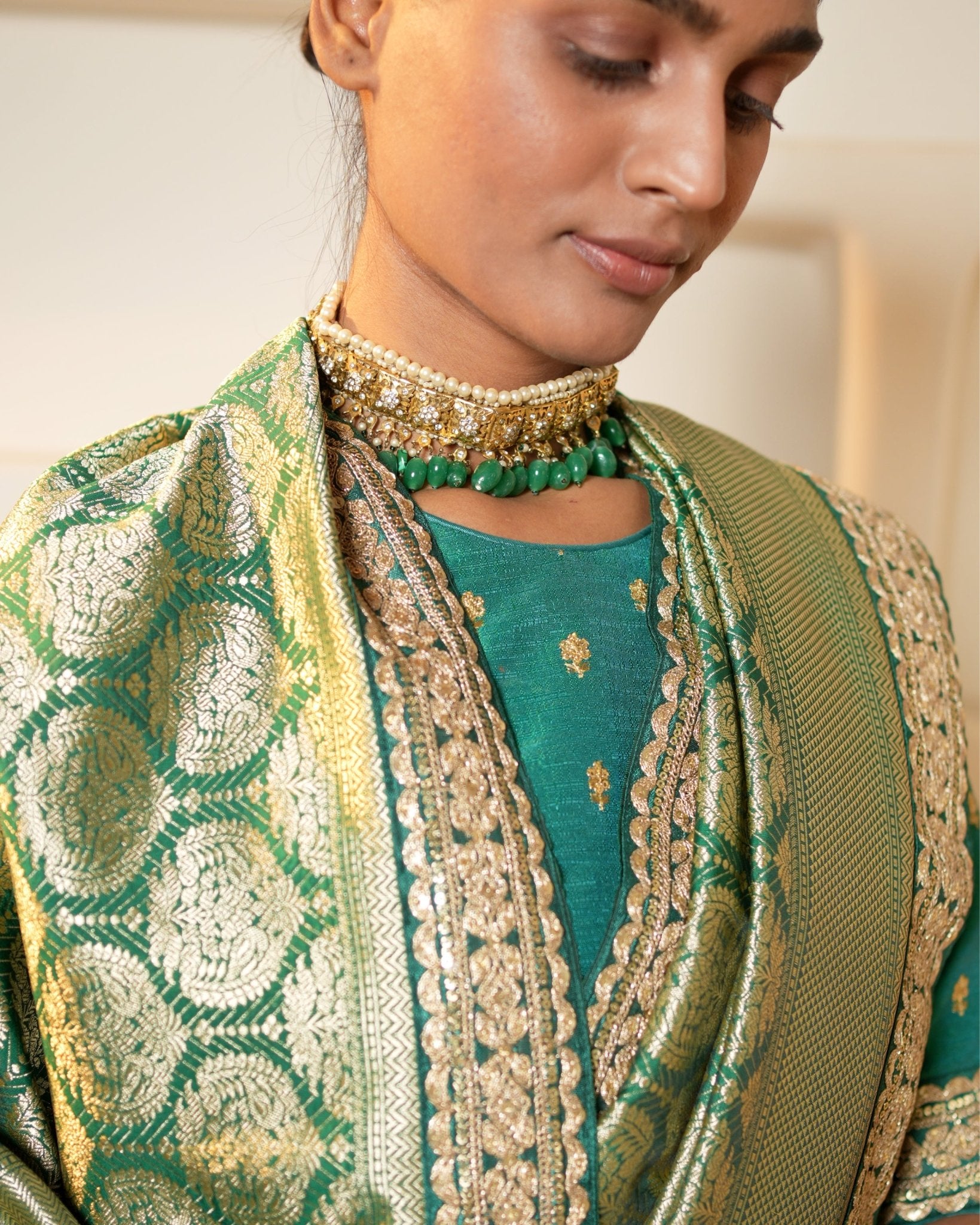 Saree Banarasi - Green / Gold - Mayura Kumar