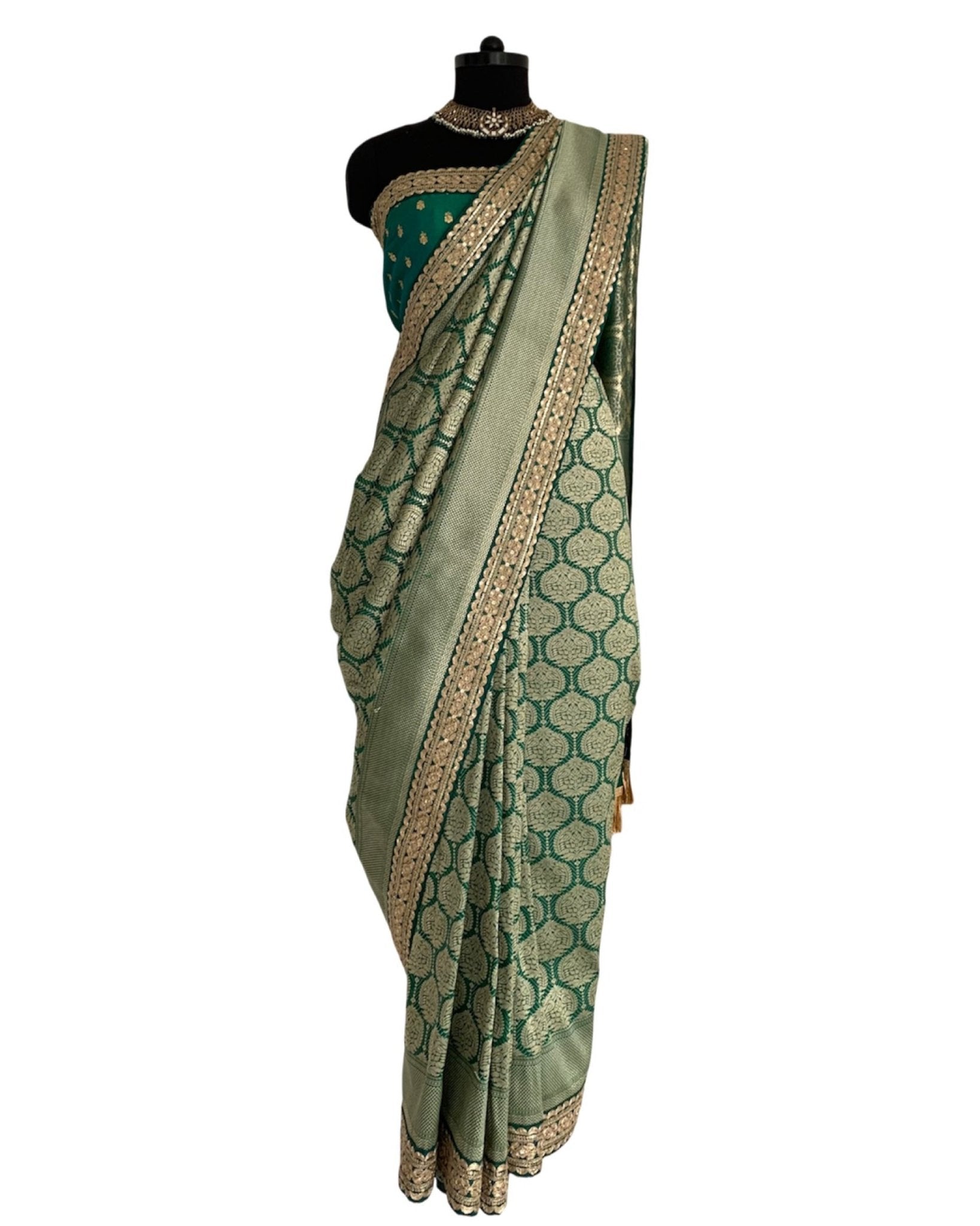 Saree Banarasi - Green / Gold - Mayura Kumar