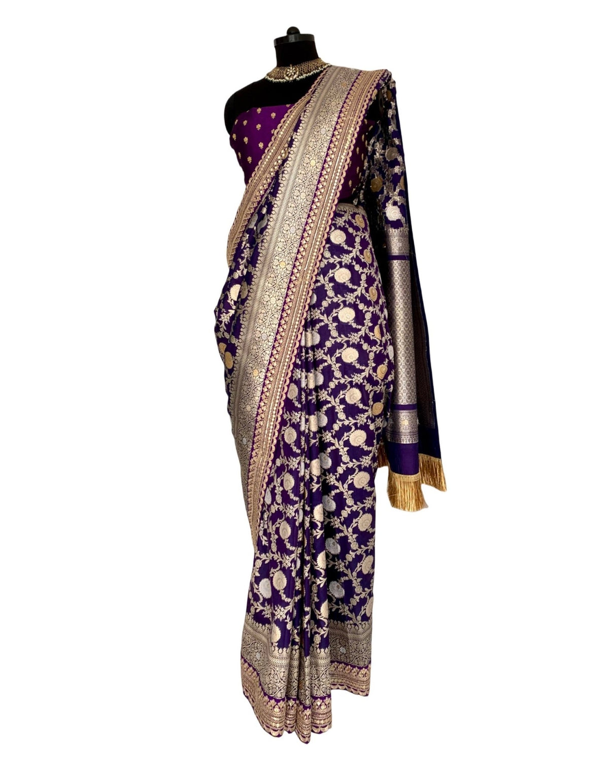 Saree Banarasi - Purple / Gold / Silver - Mayura Kumar
