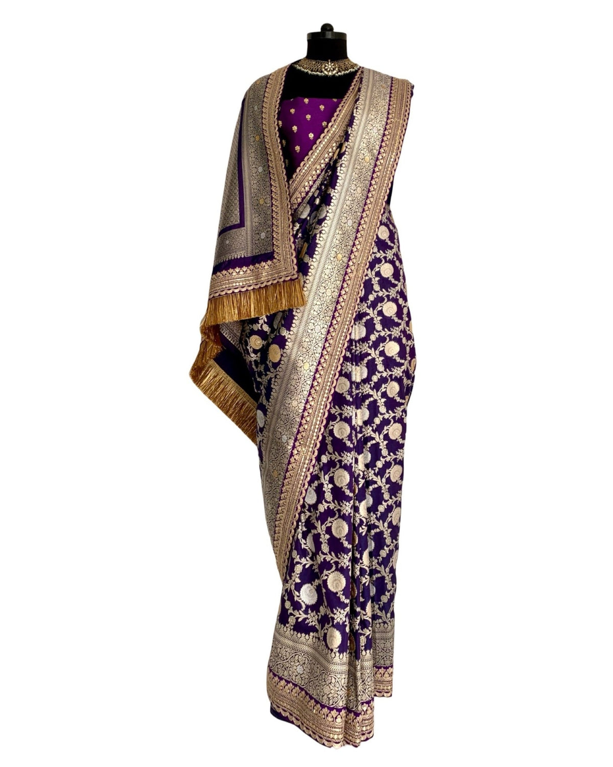 Saree Banarasi - Purple / Gold / Silver - Mayura Kumar