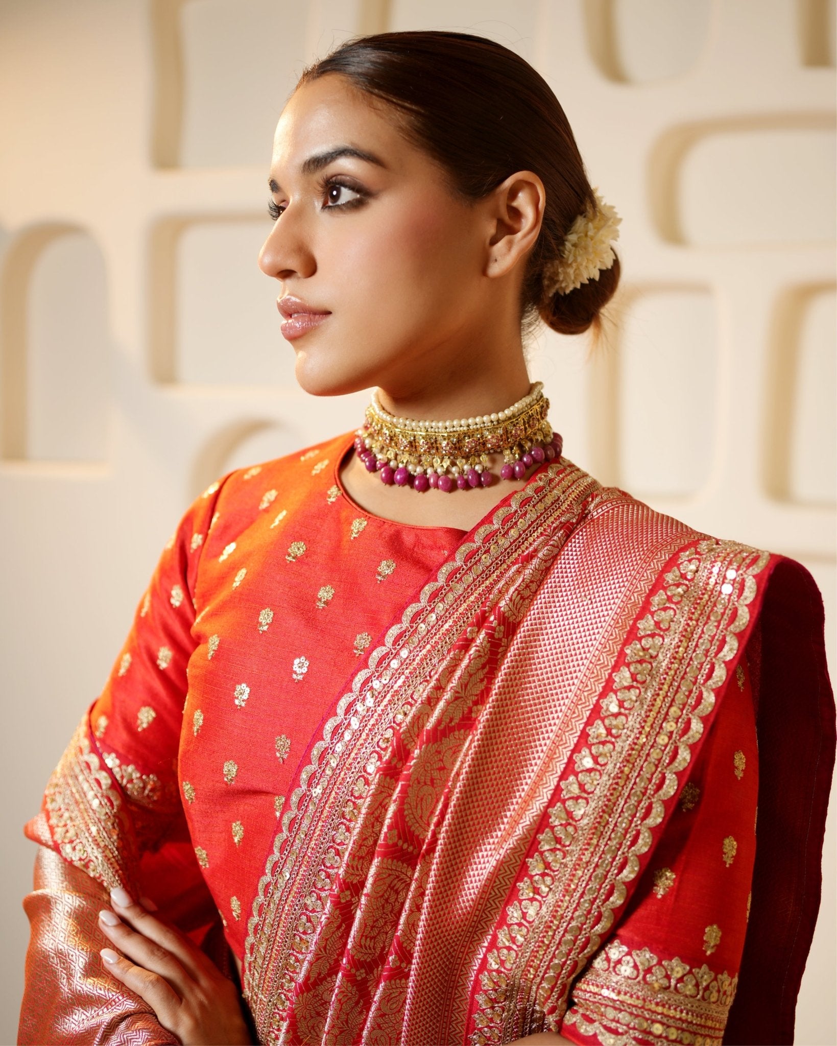 Saree Banarasi - Red / Gold - Mayura Kumar