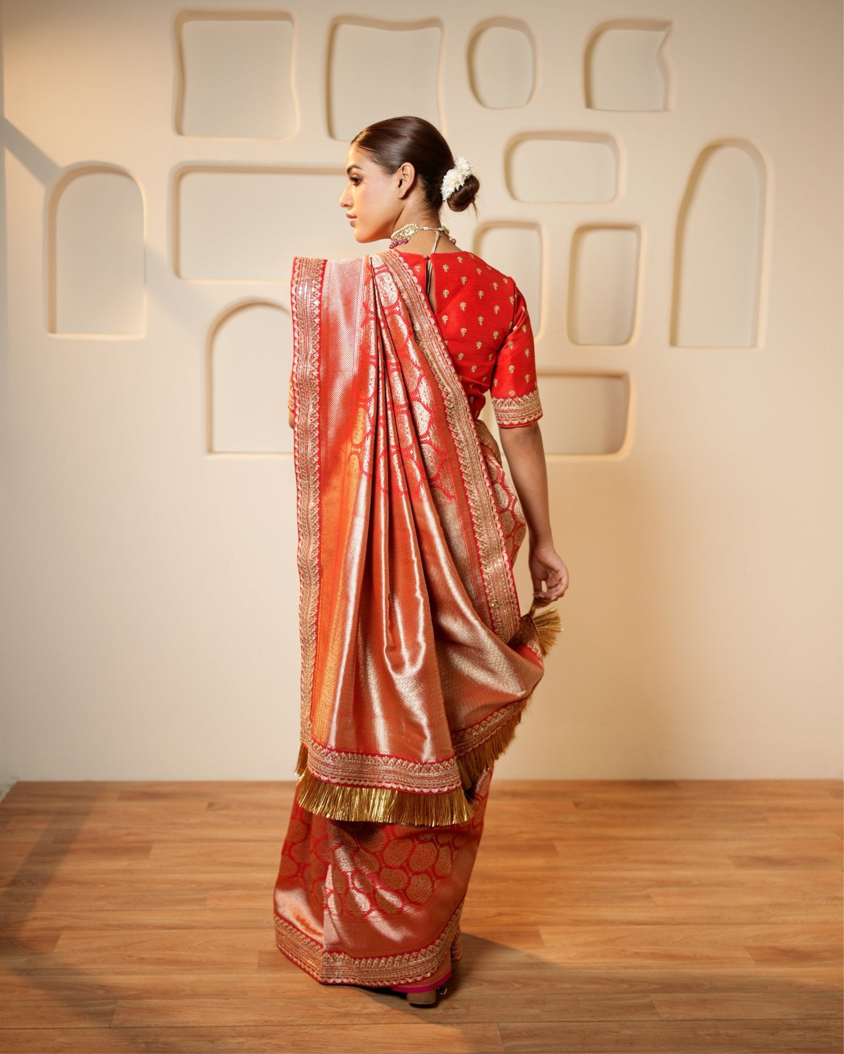 Saree Banarasi - Red / Gold - Mayura Kumar