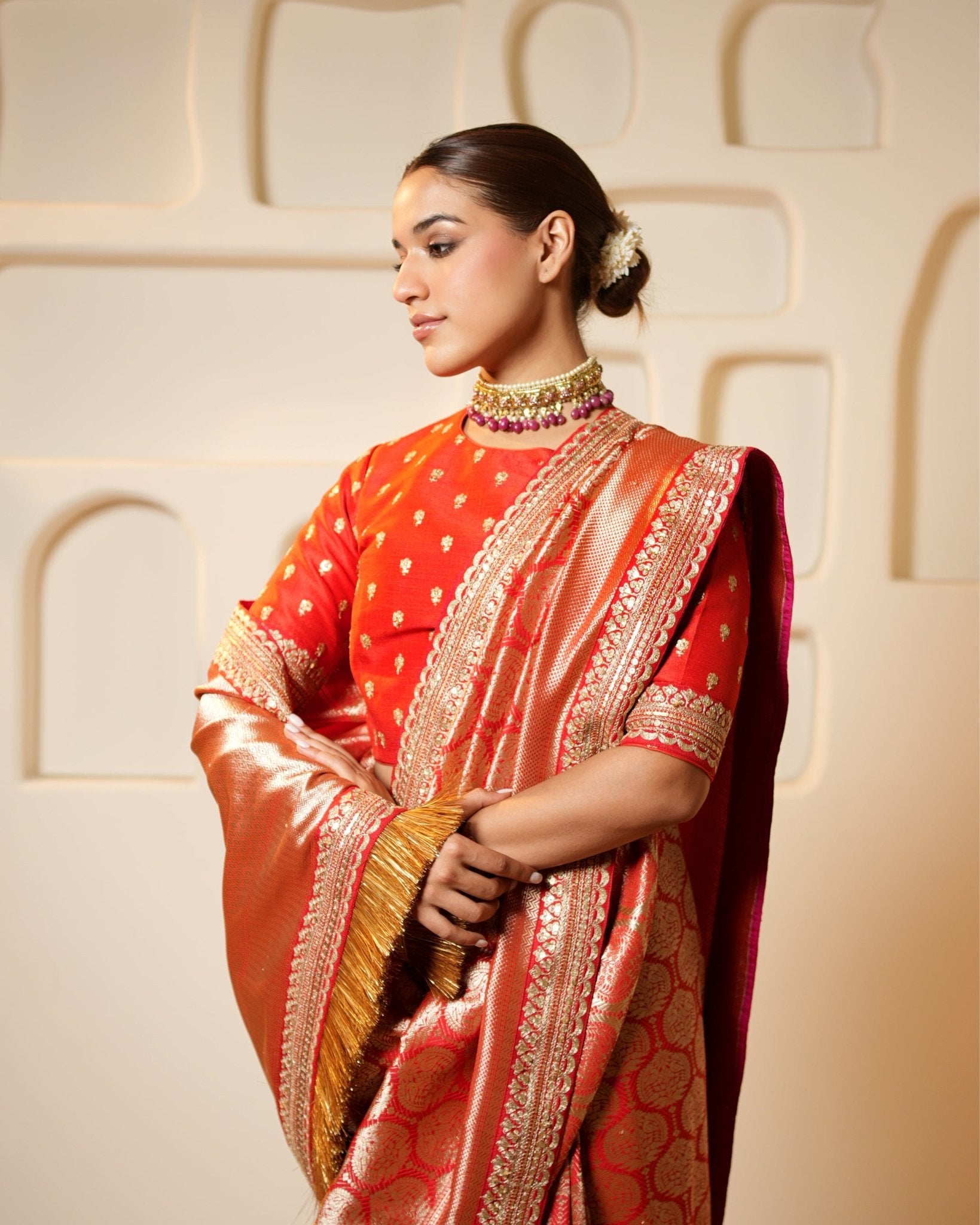 Saree Banarasi - Red / Gold - Mayura Kumar