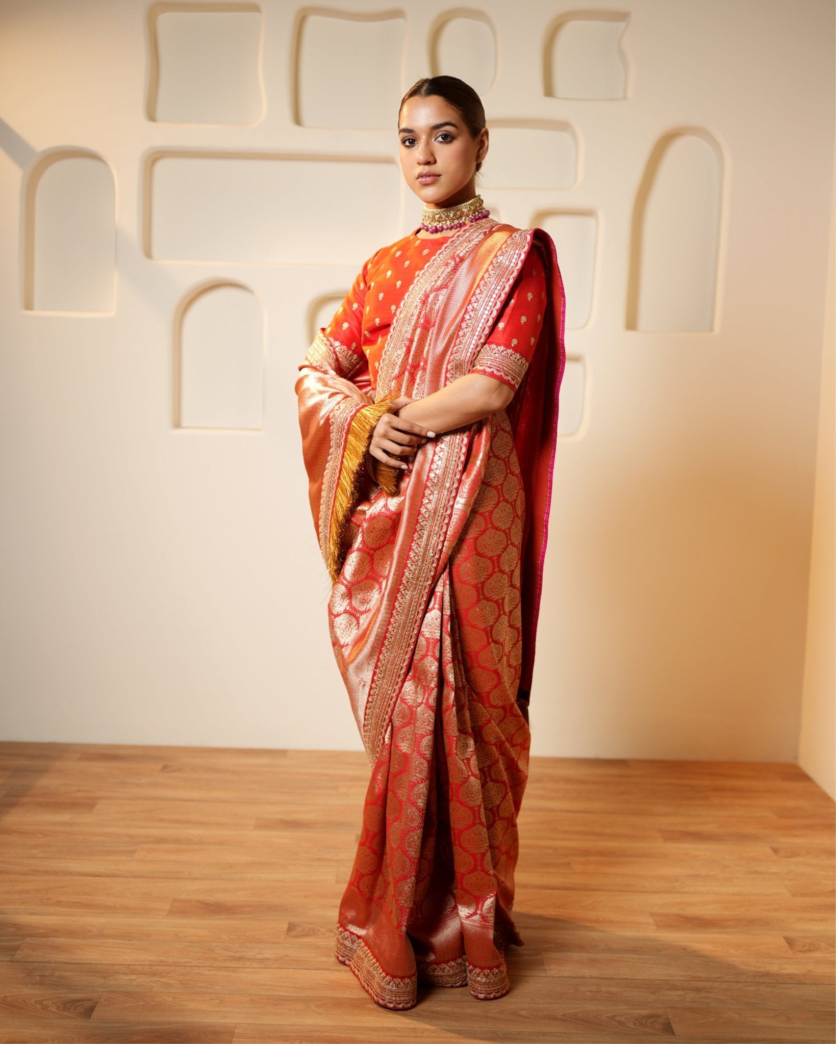 Saree Banarasi - Red / Gold - Mayura Kumar