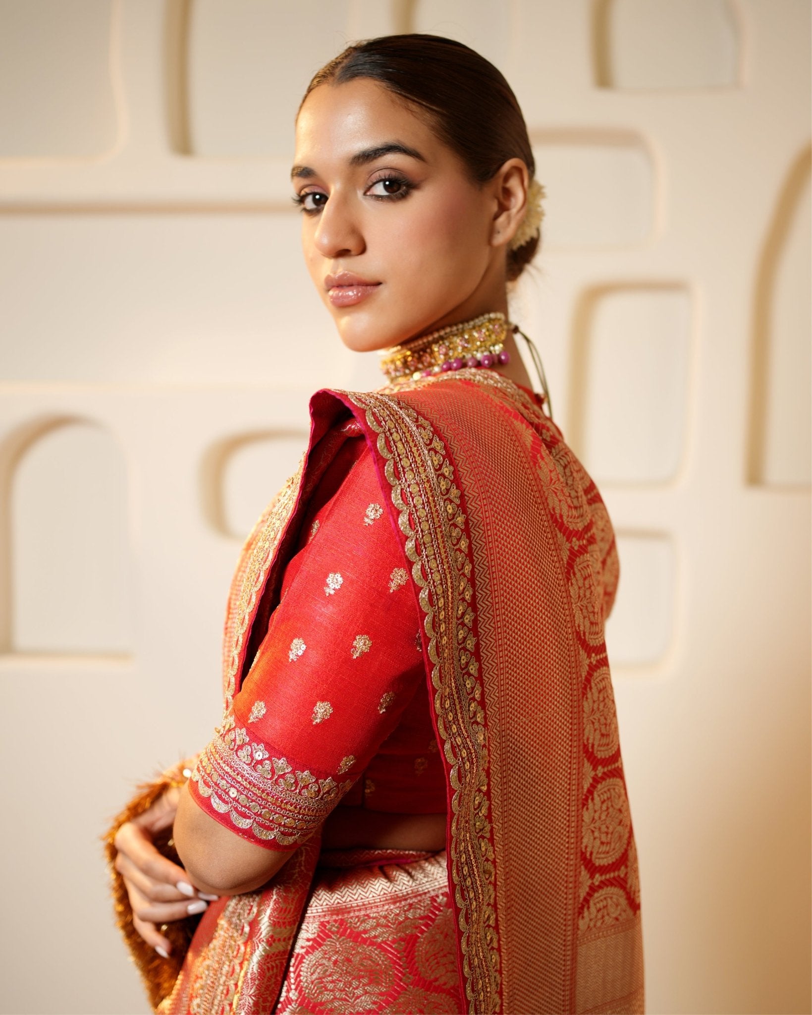 Saree Banarasi - Red / Gold - Mayura Kumar