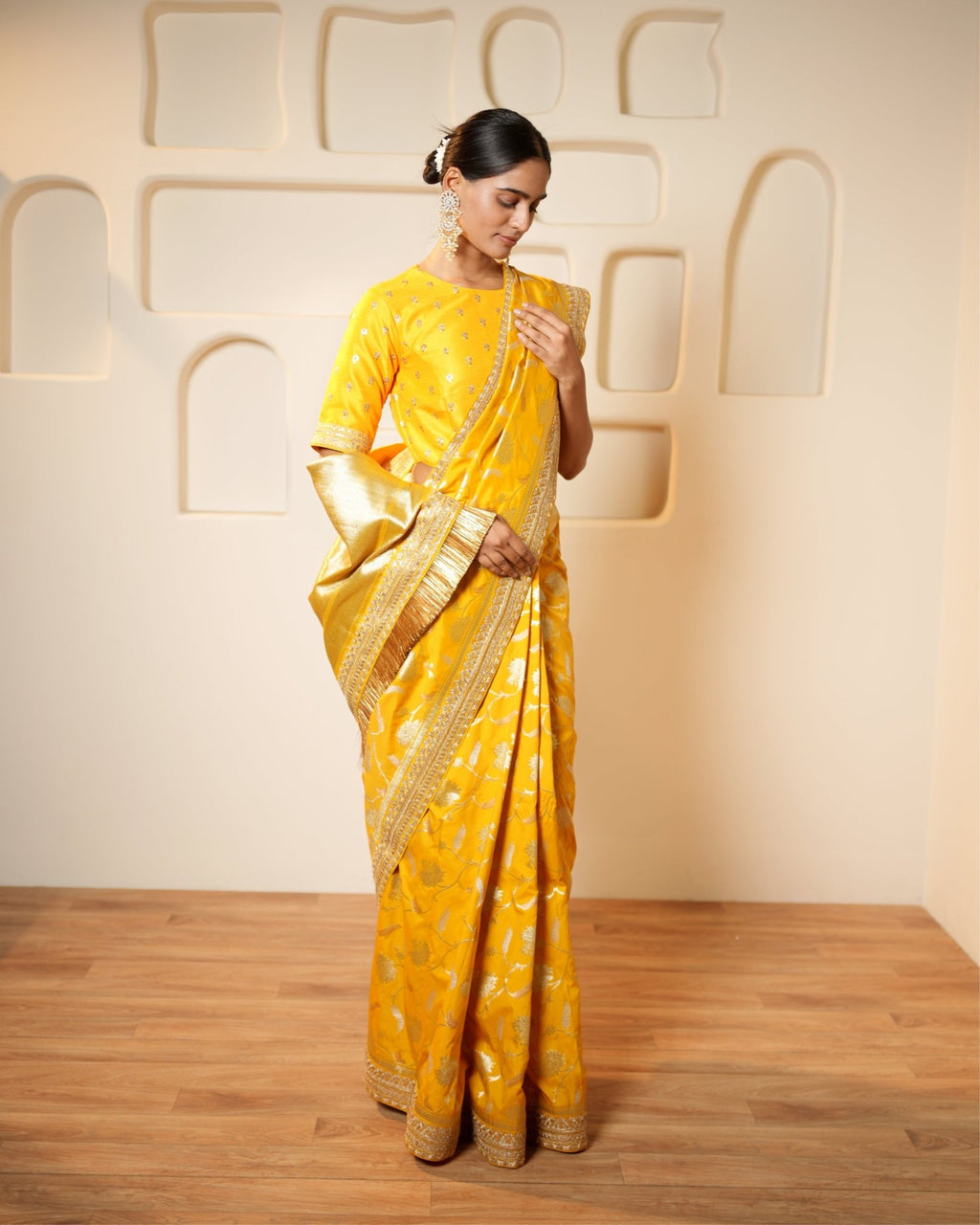 Saree Banarasi - Yellow / Gold - Mayura Kumar