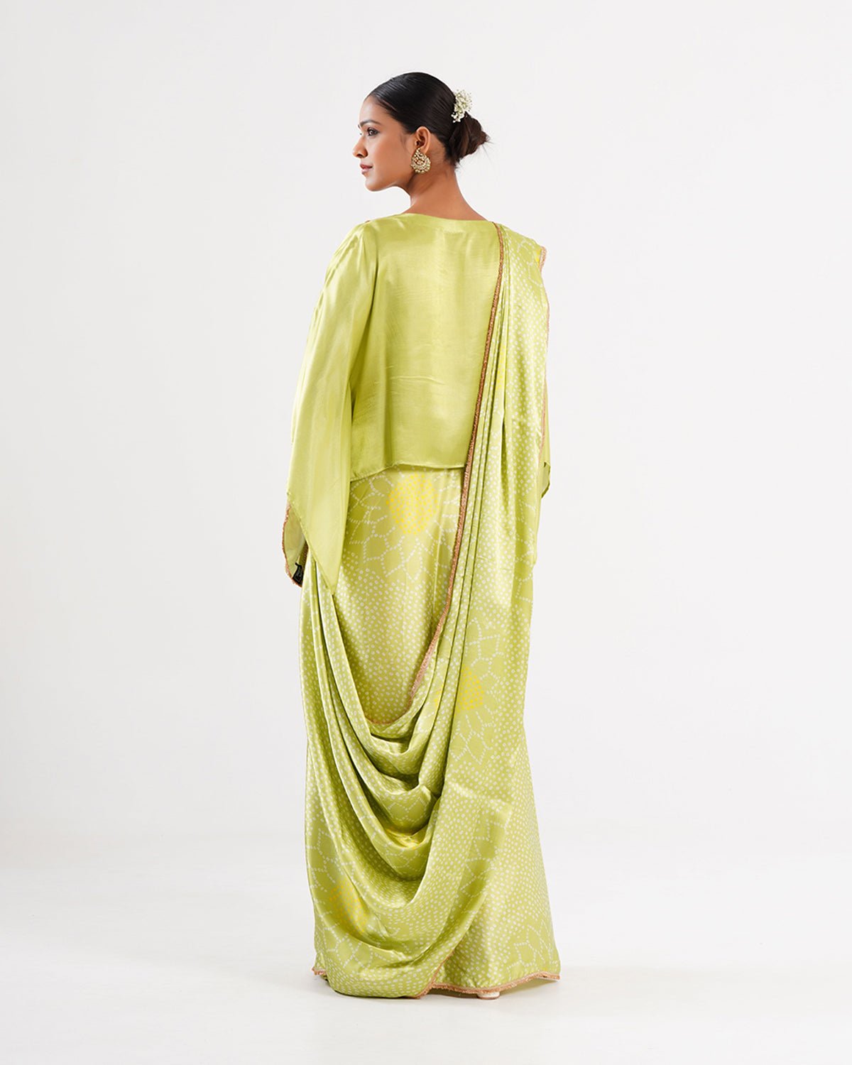 Saree Bandhej Mixology - Fresh Green / Gold - Mayura Kumar