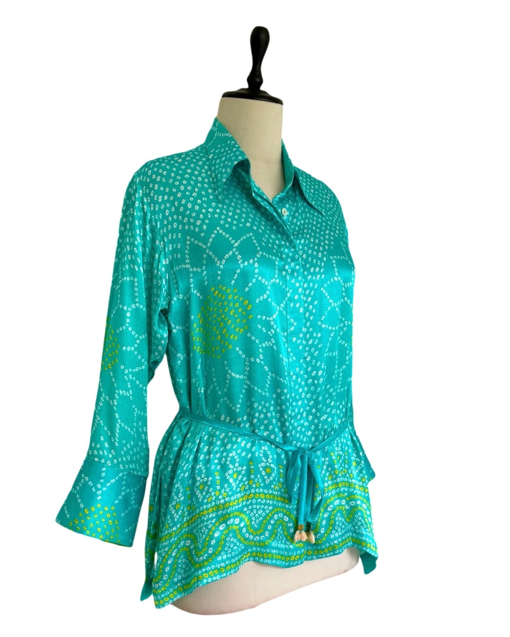 Shirt Bandhej - Aquamaine - Mayura Kumar