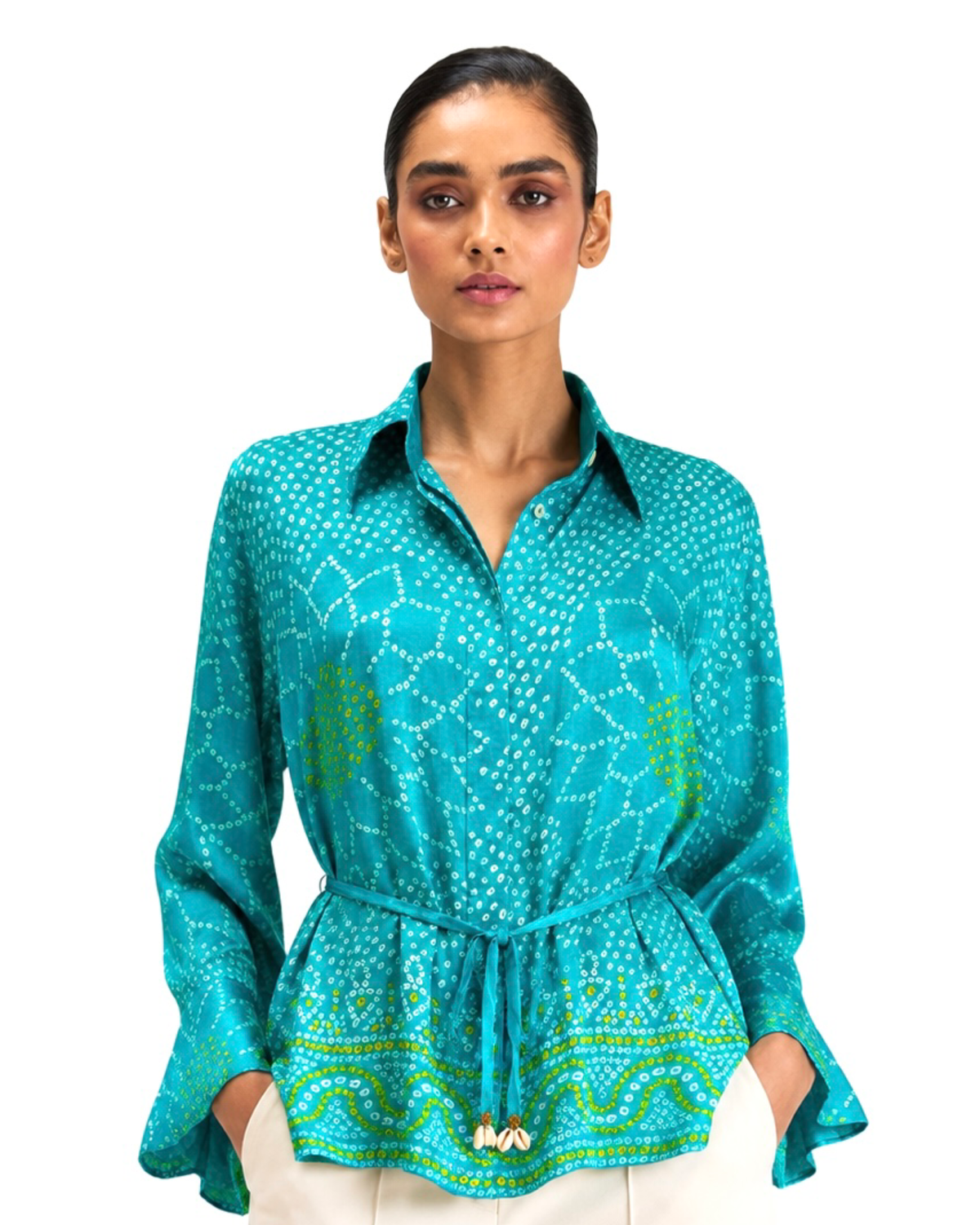 Shirt Bandhej - Aquamaine - Mayura Kumar