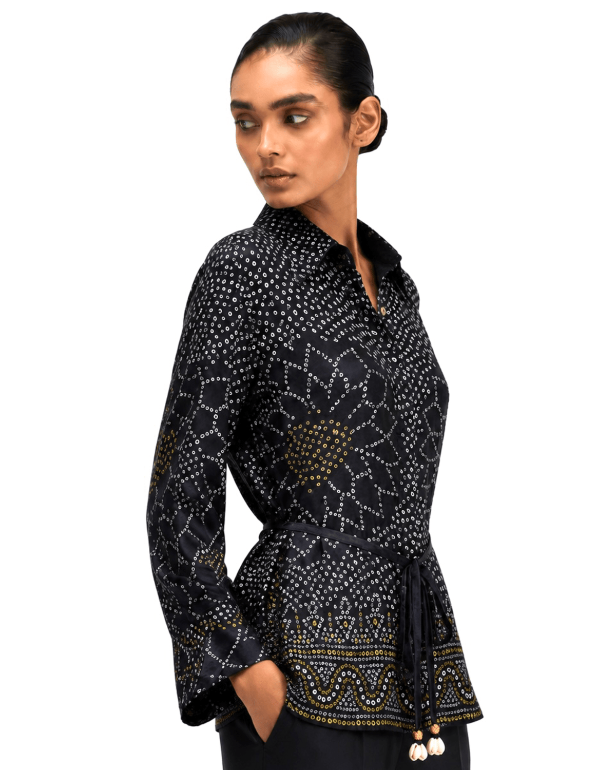 Shirt Bandhej - Black - Mayura Kumar